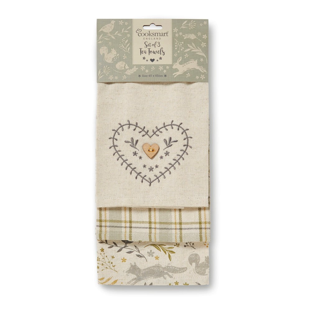 Pamučna kuhinjska krpa 3 kom 45x65 cm Woodland – Cooksmart ®