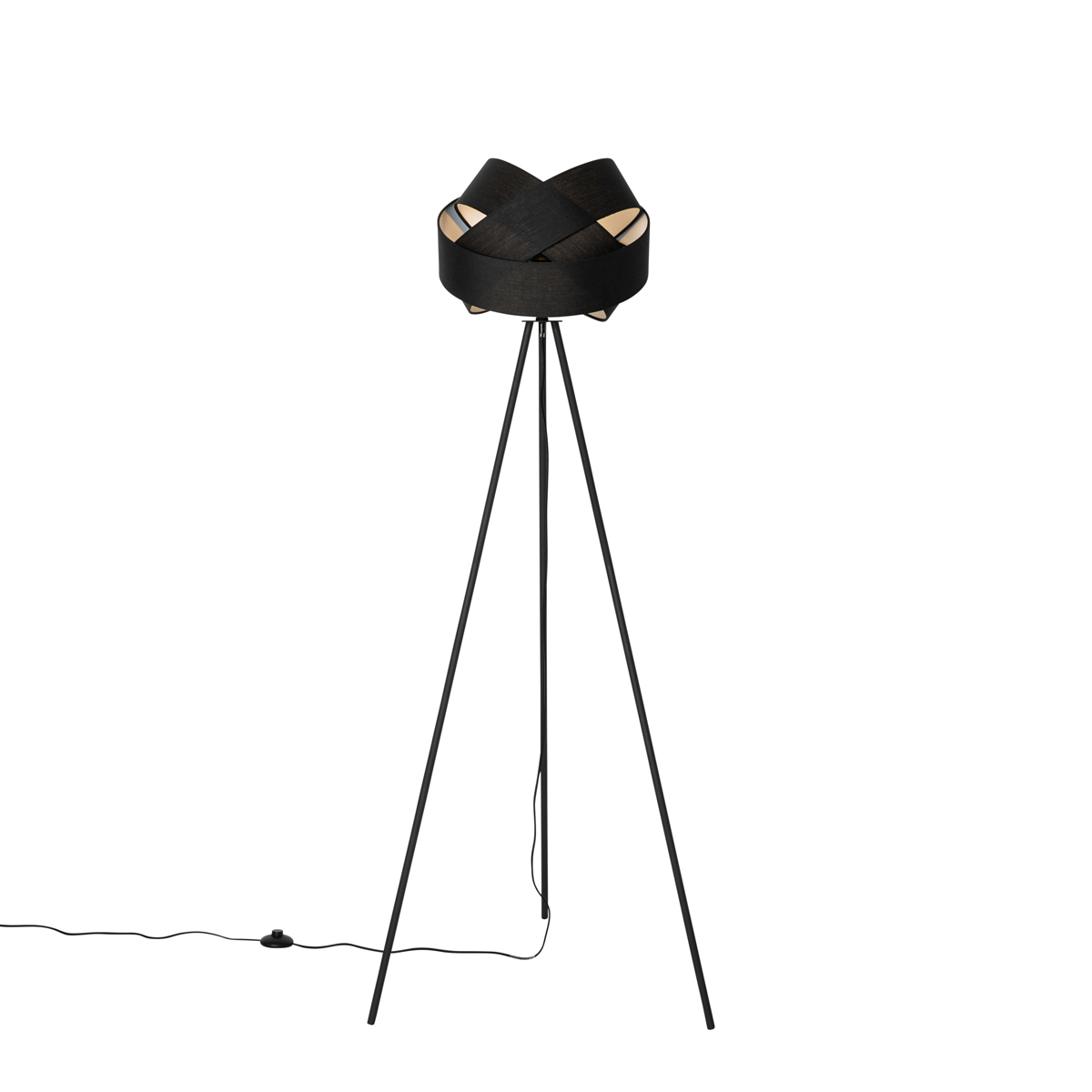Moderna podna lampa crna - Cloth