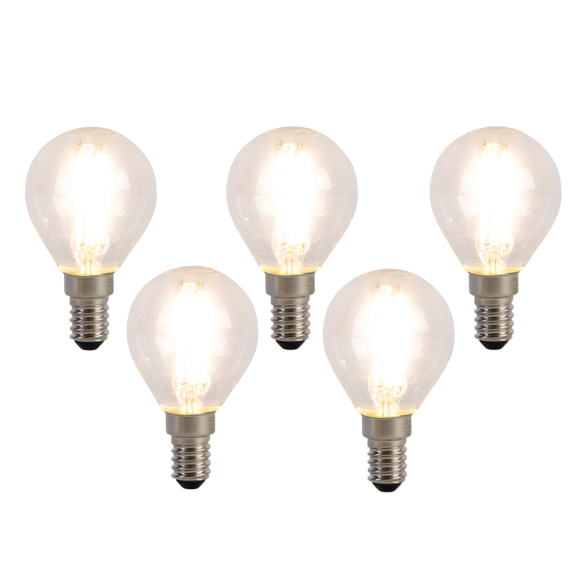 Set od 5 E14 LED žarulja s filamentom P45 4W 470 lm 2700K