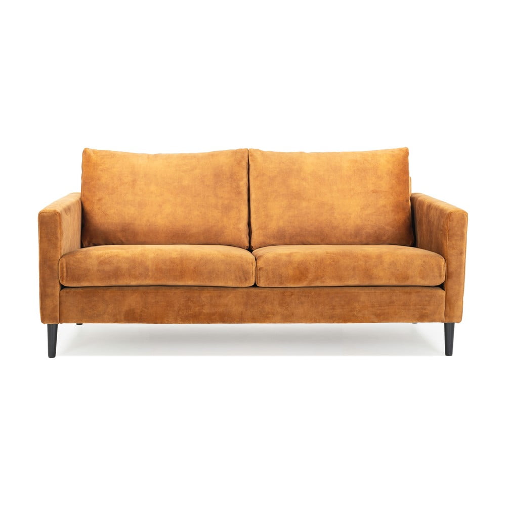 Žuta sofa s baršunastom površinom Scandic Adagio, širine 153 cm