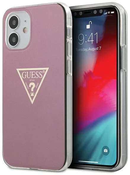 Maska Guess GUHCP12SPCUMPTPI iPhone 12 mini 5,4" pink hardcase Metallic Collection (GUHCP12SPCUMPTPI)