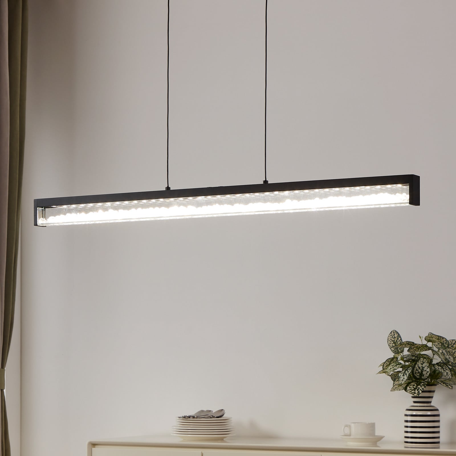 LED viseća lampa Cardito Tunable bijela 100cm crna