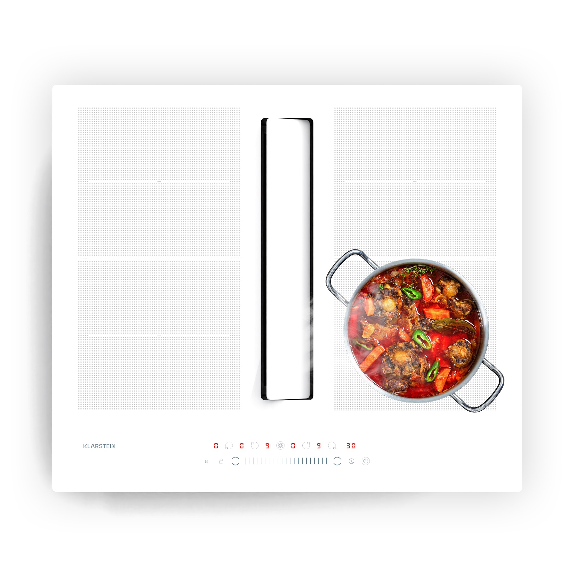 Klarstein Chef-Fusion Down Air sustav, 2 u 1, indukcijska ploča + napa, velika snaga, 7200 W