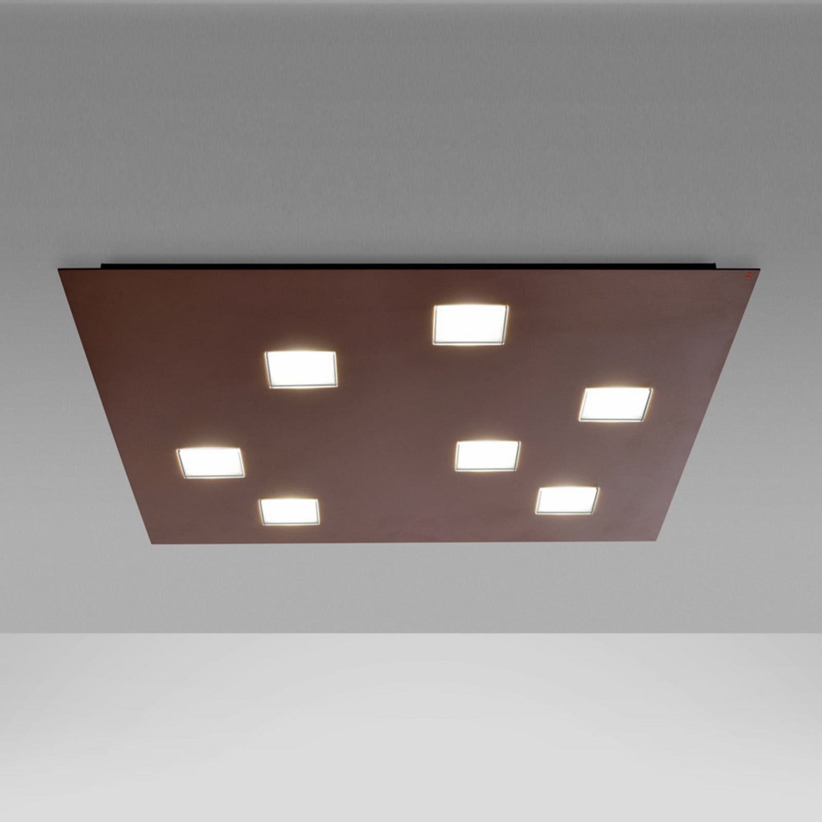 Fabbian Quarter - smeđa LED stropna svjetiljka 7 žarulja.