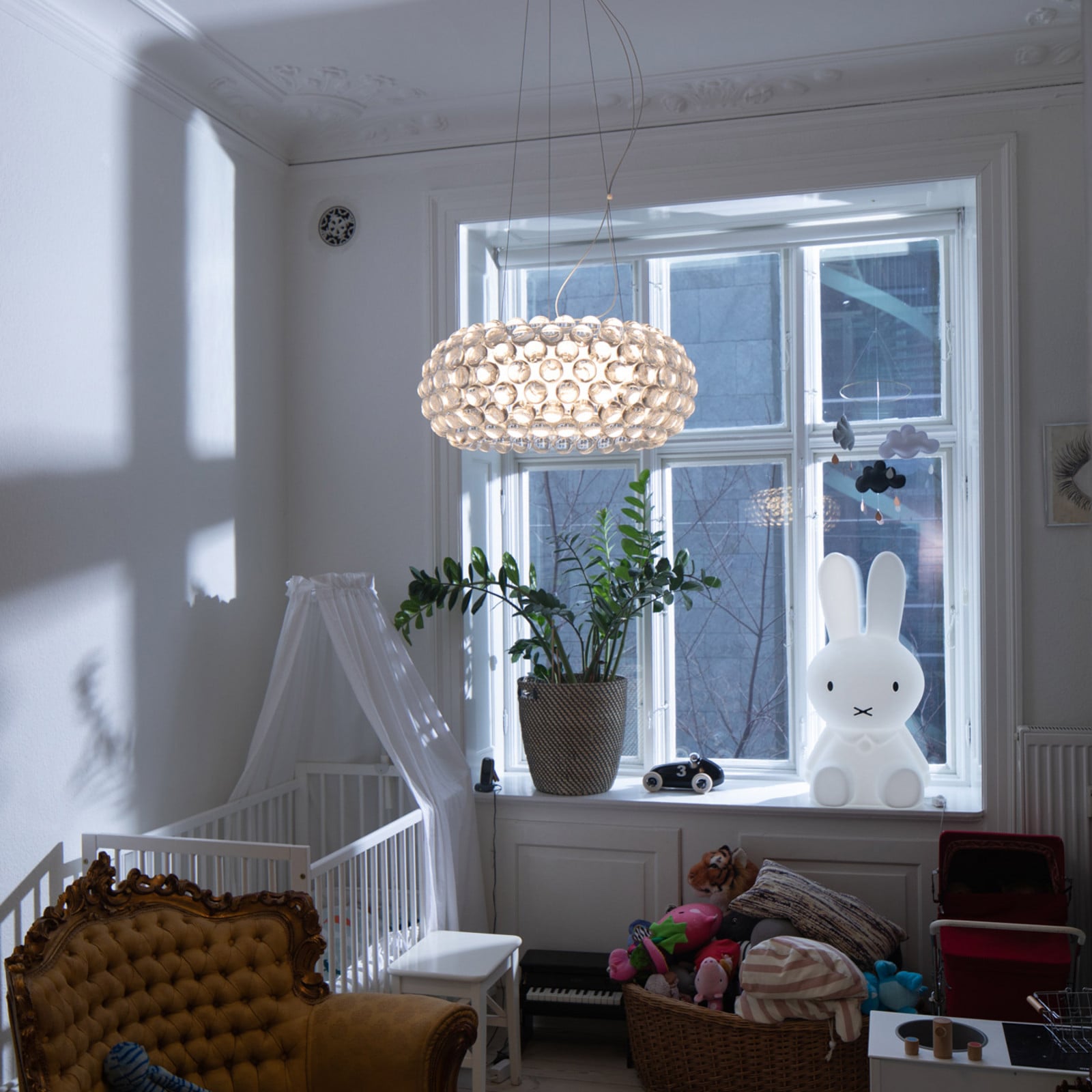 Foscarini Caboche Plus media visilica R7s, prozirna