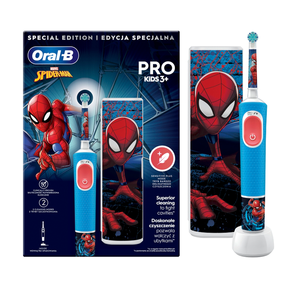 ORAL-B električna četkica za zube Pro kids Spiderman s putnom torbicom