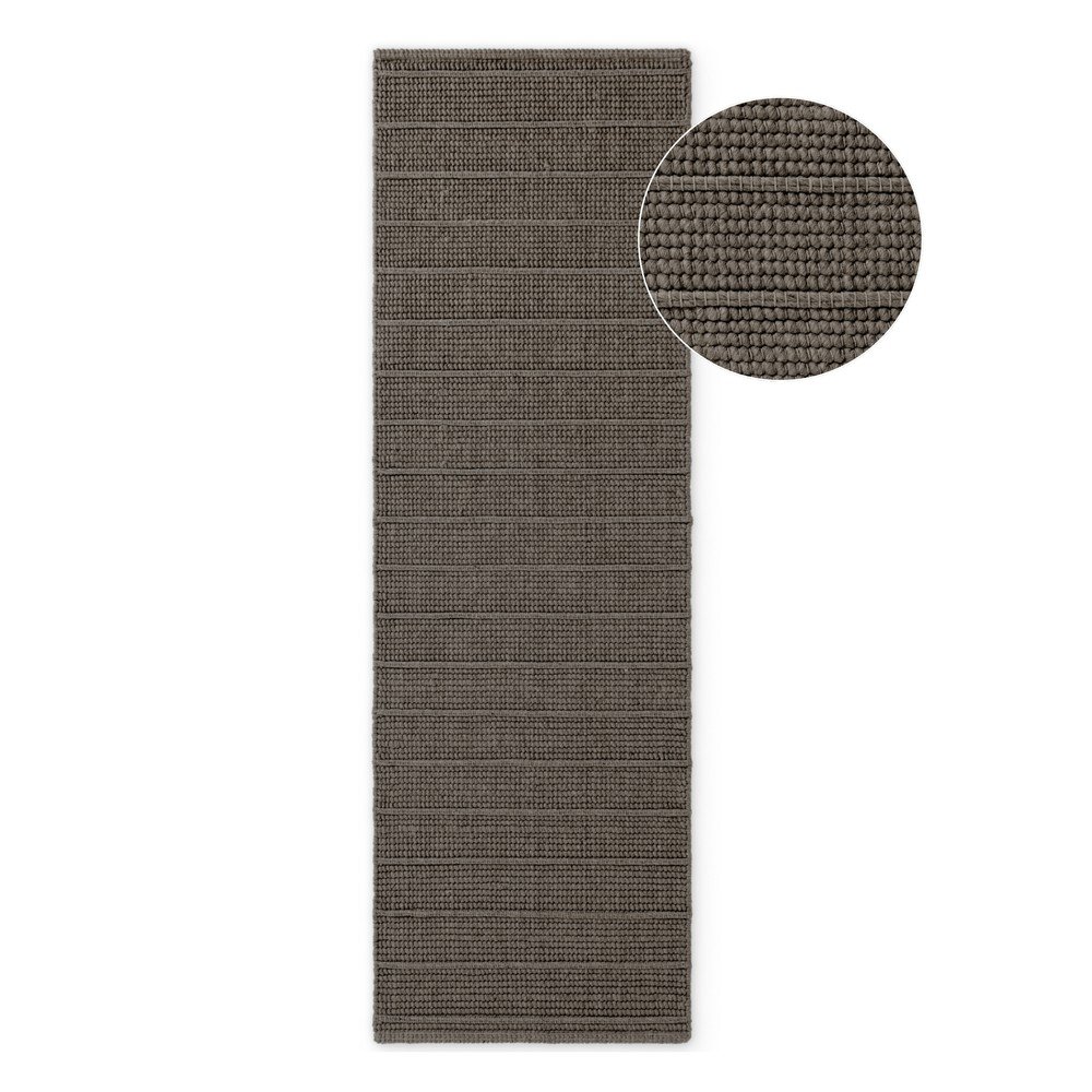 Tamno siva/tamno smeđa ručno rađena vunena staza 80x250 cm Camden Parker – Ted Baker