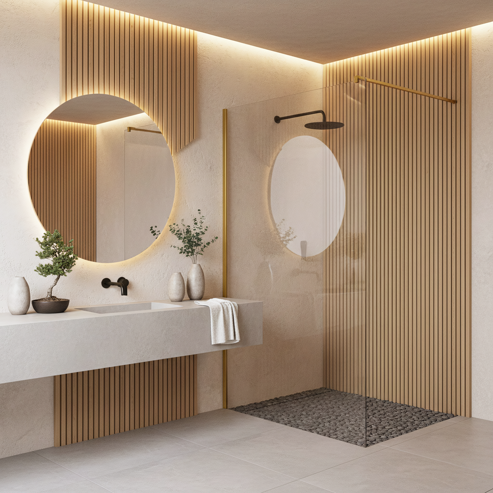 Tuš zaslon Rea Flexi Transparent / Brush Gold 120