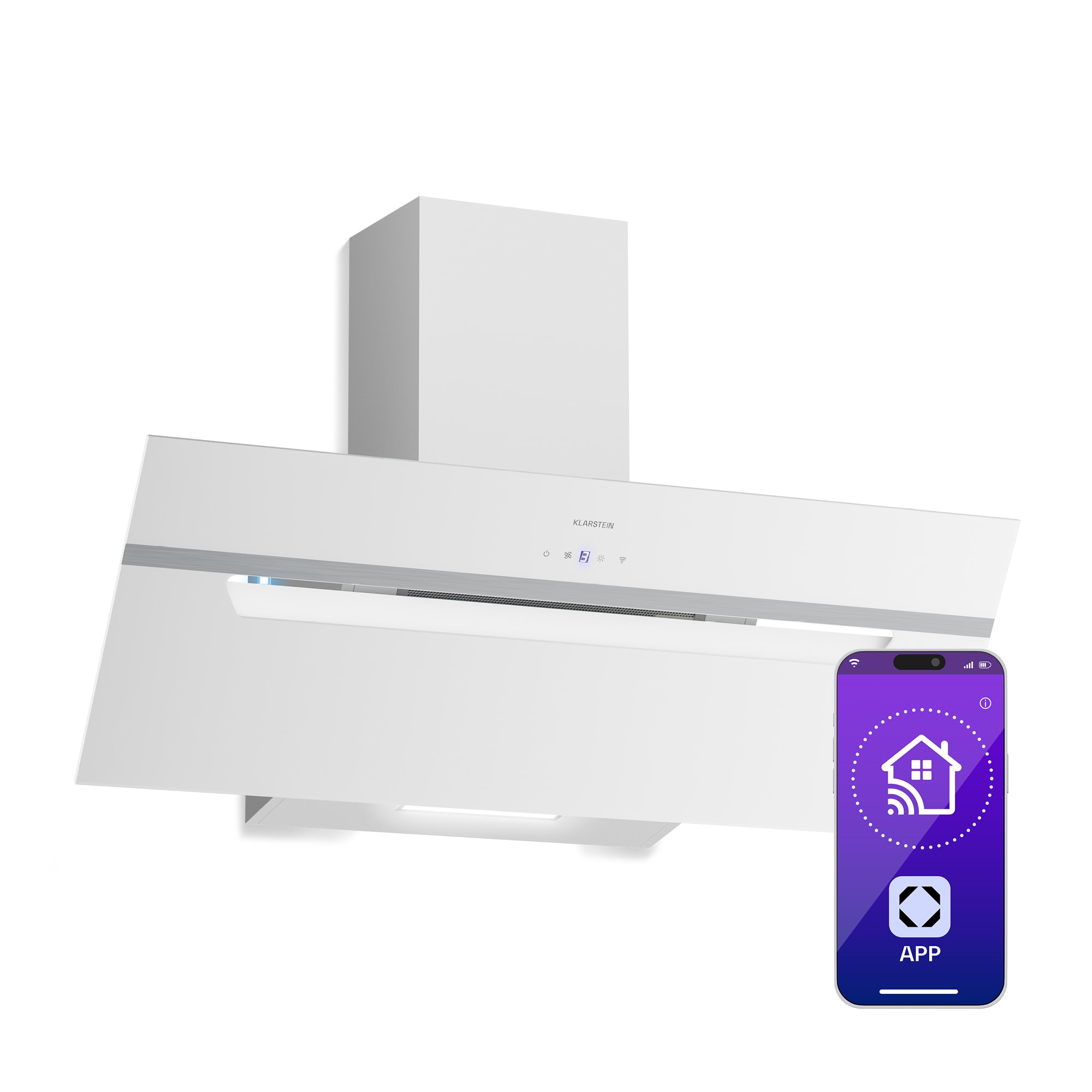Klarstein BigBite kosa napa | režim ekstrakcije i recirkulacije zraka | sigurnosno staklo | 417 m³/h | 90 cm