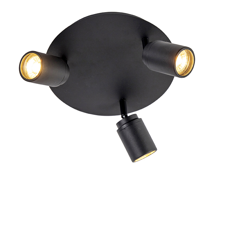 Pametna kupaonska svjetiljka crna IP44 uklj. 3 WiFi GU10 - Ducha