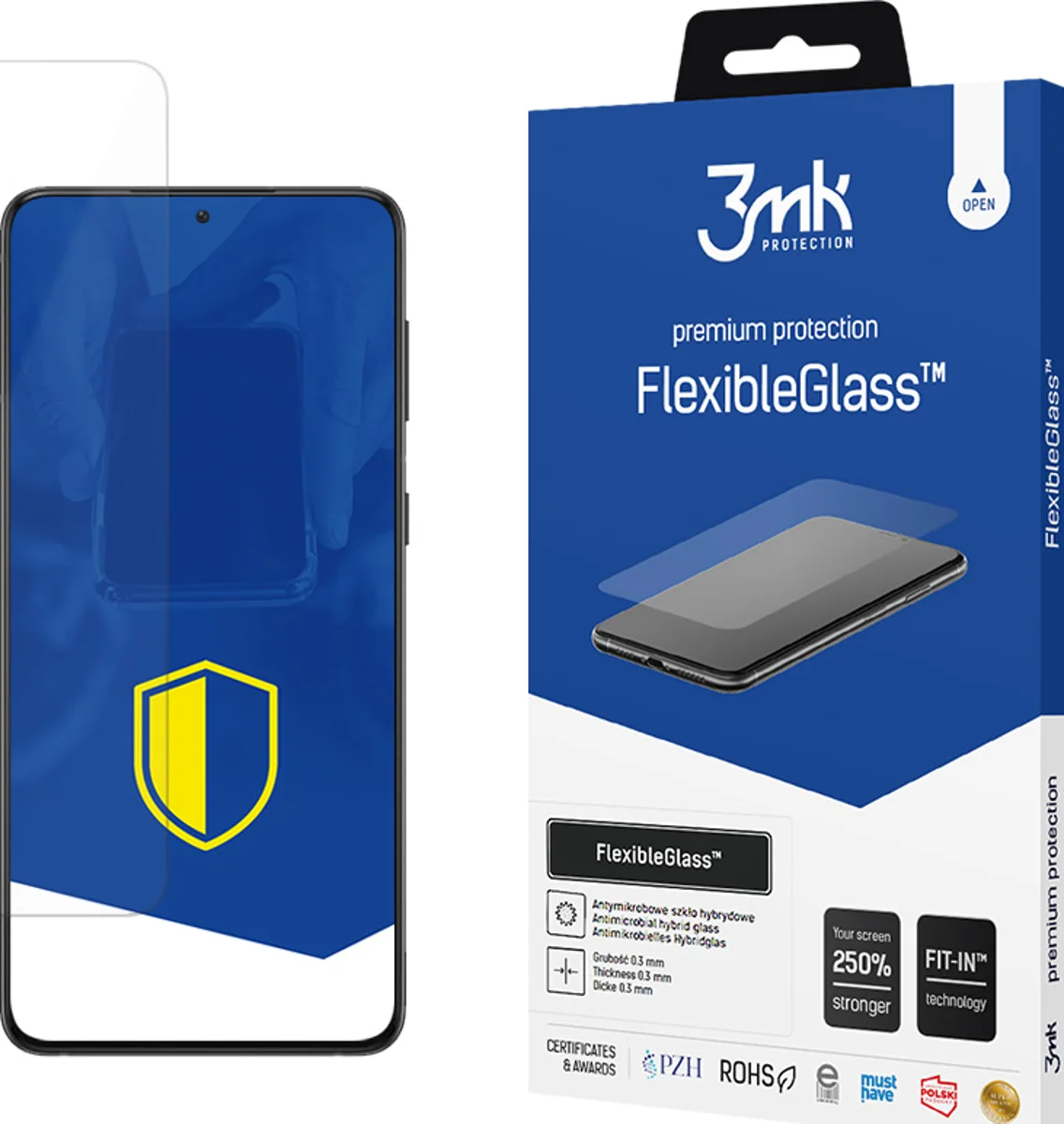 Zaštitno staklo 3MK FlexibleGlass Samsung G991 S21 Hybrid Glass (5903108343619)