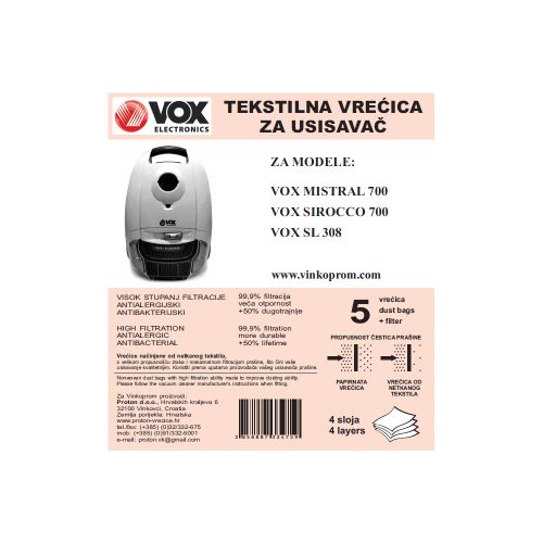 Vox SL410 vrećice za usisavač