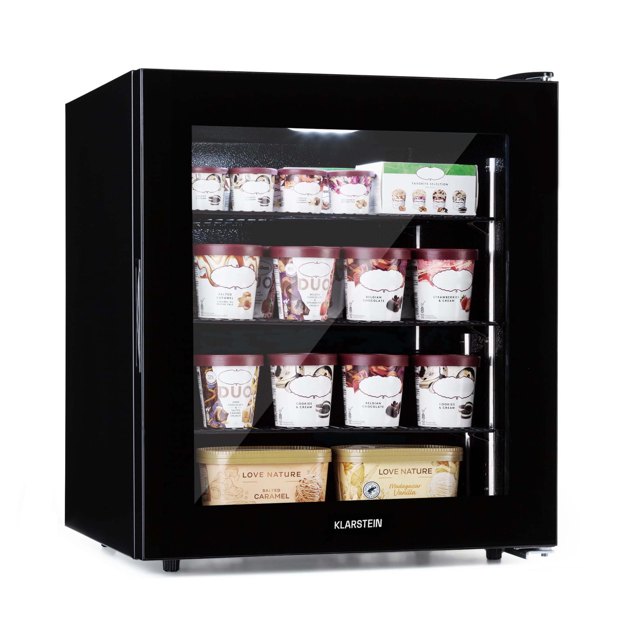 Klarstein IceAge 88, zamrzivač, 88 litara, energetska klasa E, 2 etaže, termostat, staklena prednja strana