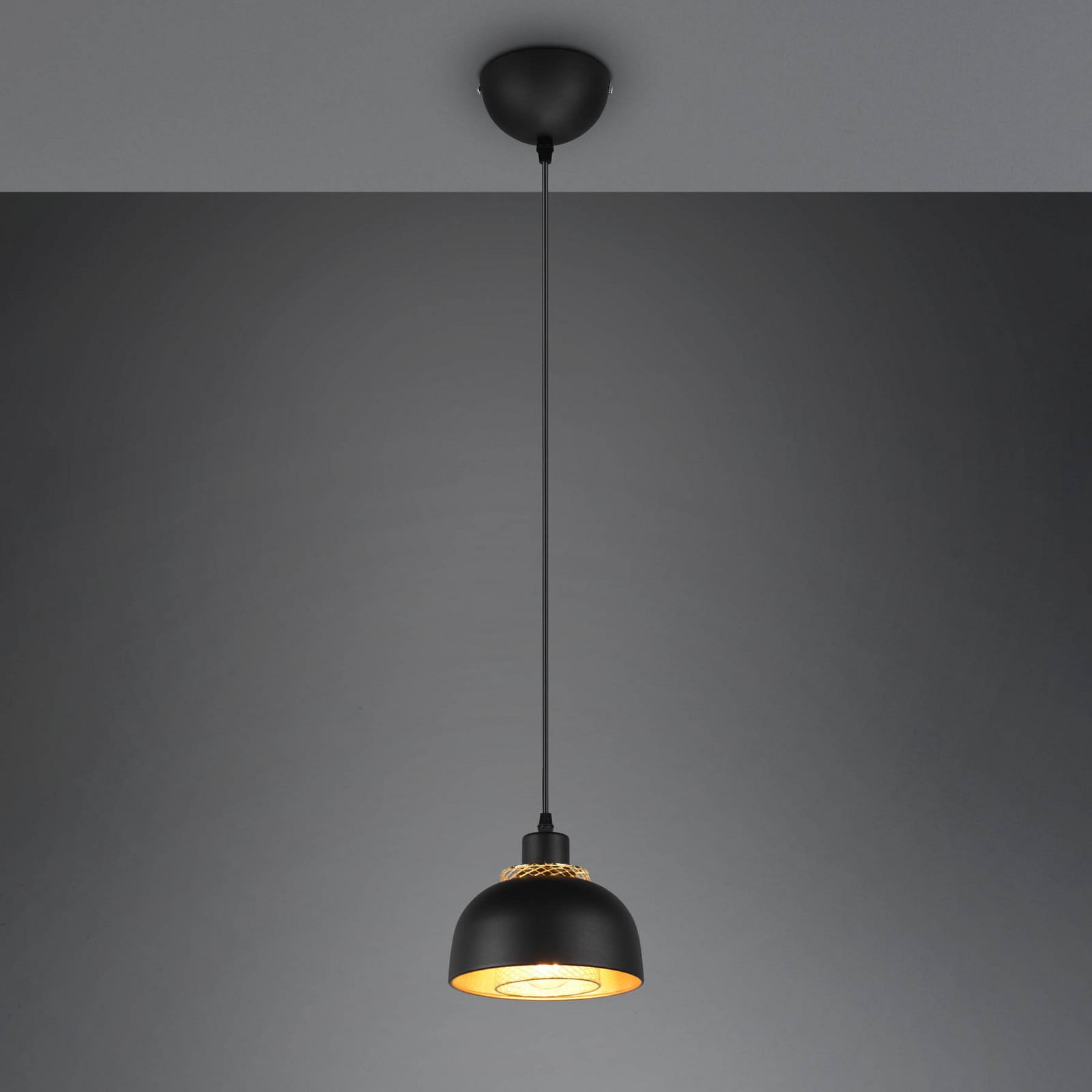 Viseće svjetlo punch crna/zlatna, jednostruka žarulja Ø 18 cm