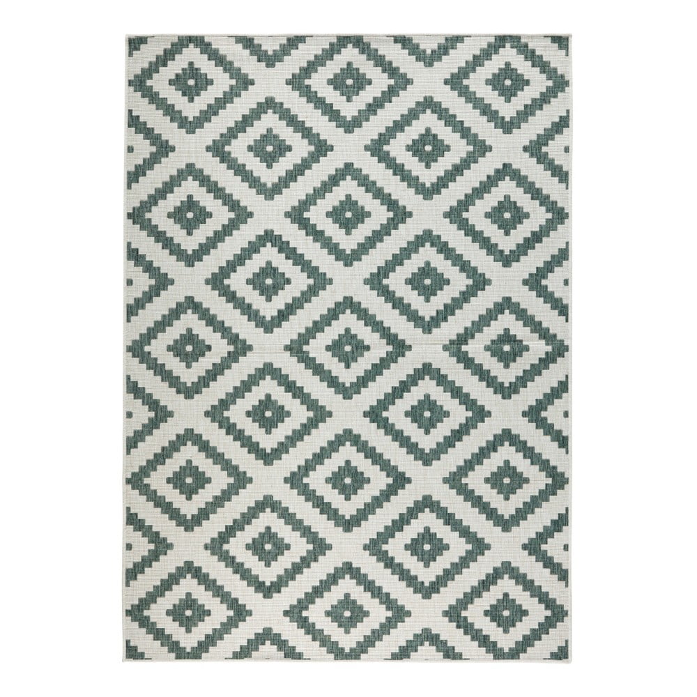 Zeleno-krem vanjski tepih NORTHRUGS Malta, 200 x 290 cm