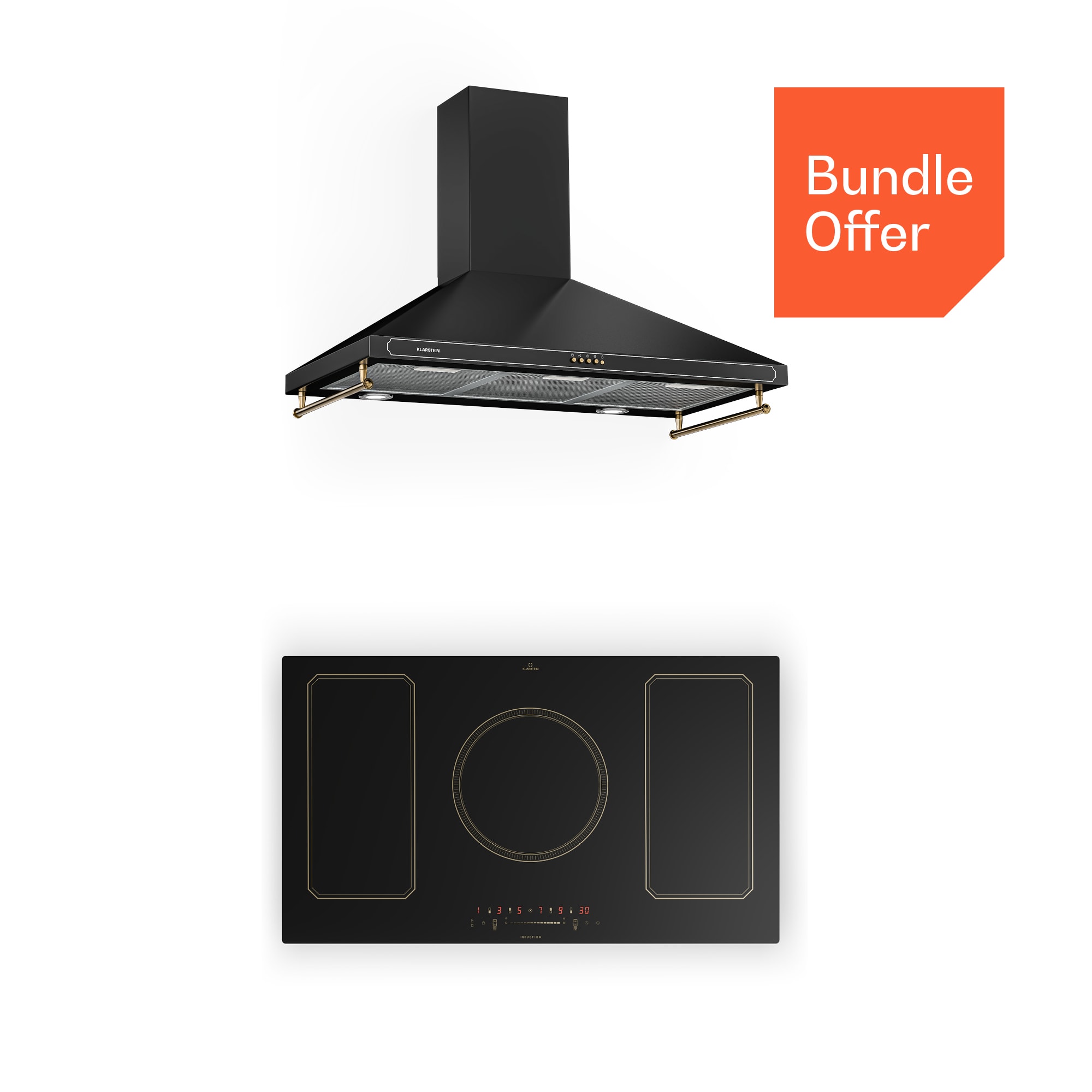 Klarstein Victoria 90 Duo Set indukcijsko kuhalo, 90 cm, indukcijsko kuhalo, napa