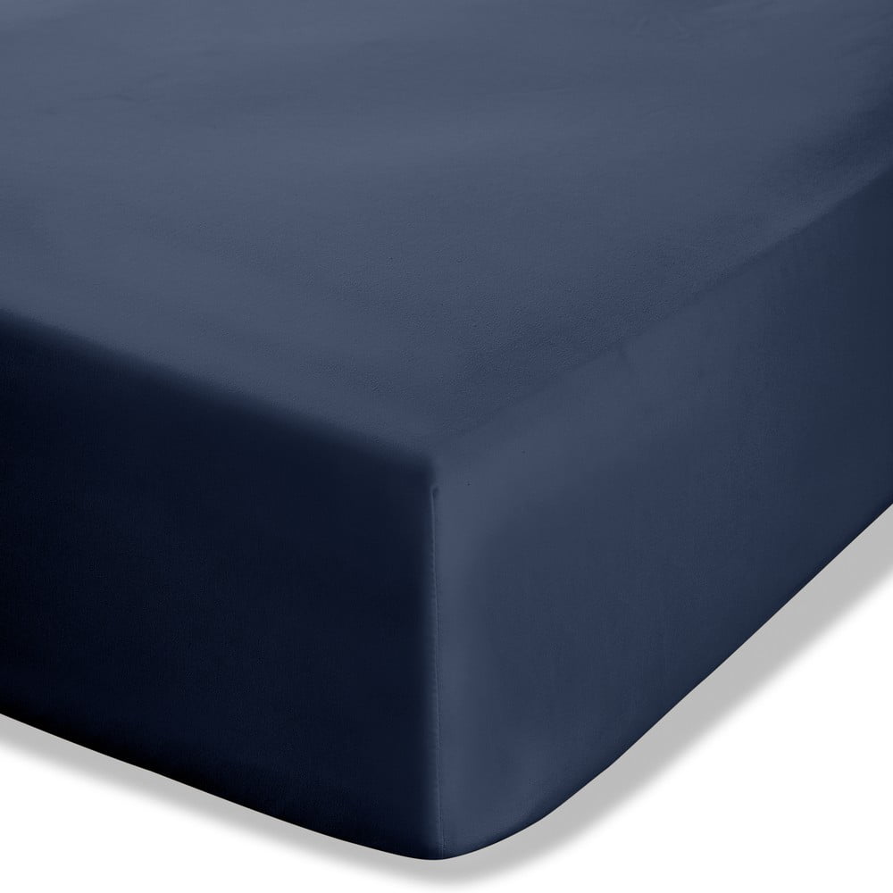 Tamno plava plahta s gumom od perkala 135x190 cm Easy Iron Percale – Catherine Lansfield