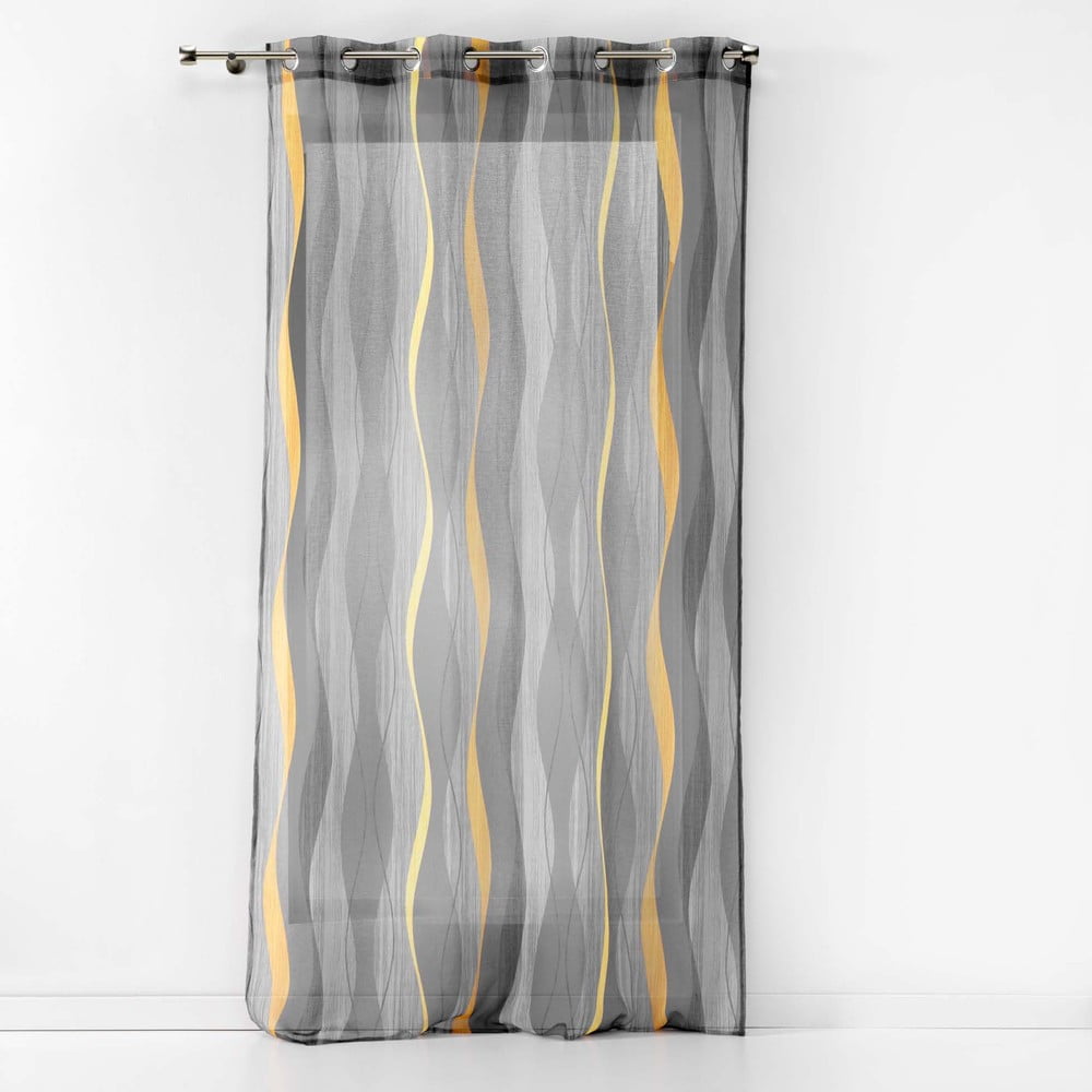 Siva prozirna zavjesa od voila 140x240 cm Ondulys – douceur d'intérieur