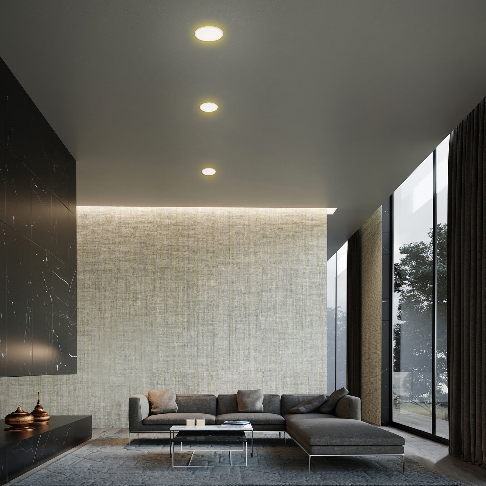 LED ugradbeni reflektor Plat, bijeli, Ø 10 cm, 3.000K