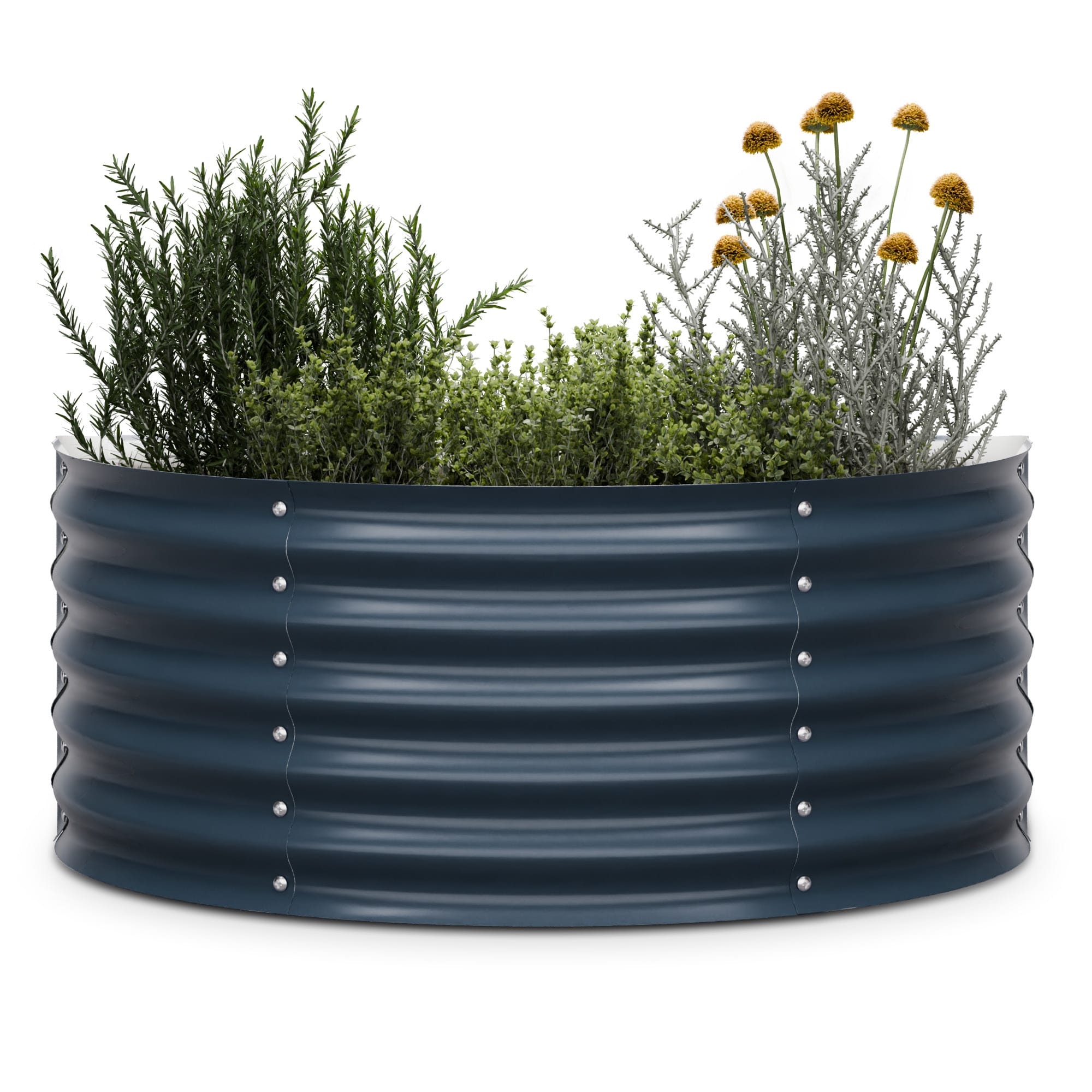 Blumfeldt High Grow Half Circle, polukružna povišena gredica, 105x43x60 cm, izrađena od valovitog čeličnog lima, jednostavna za sastavljanje, otporna na hrđu i mraz