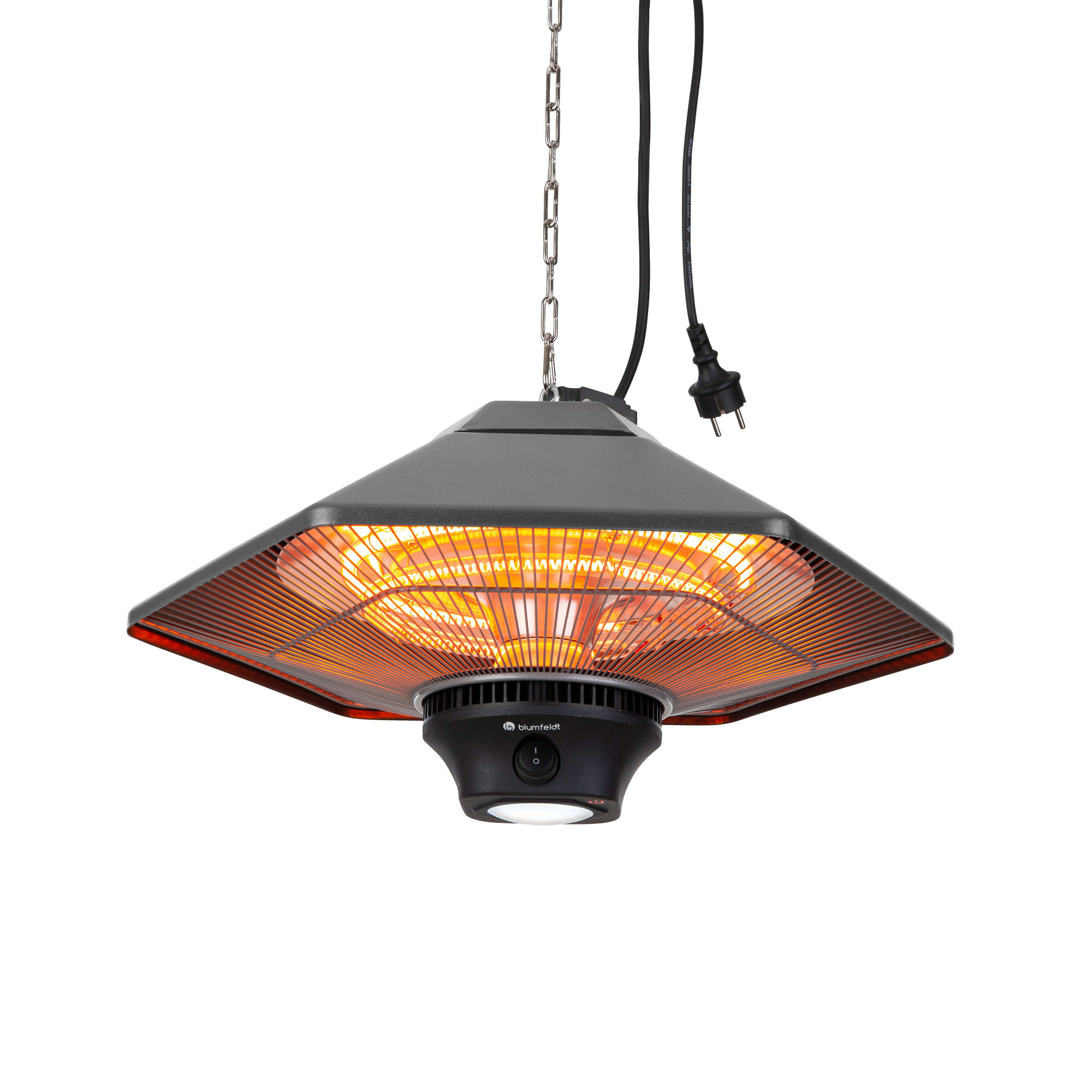Blumfeldt Heat Hexa, infracrveni grijač, 800/1200 W, halogen, IP34, LED, bronca