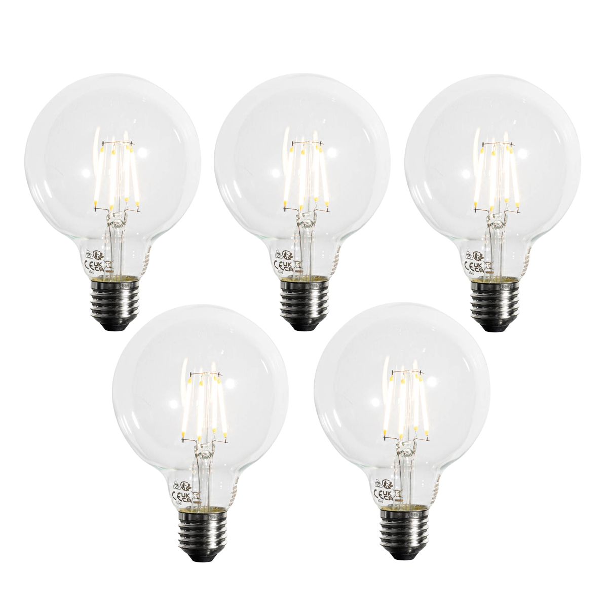 Set od 5 E27 prigušivih LED žarulja G95 5W 450 lm 3000K
