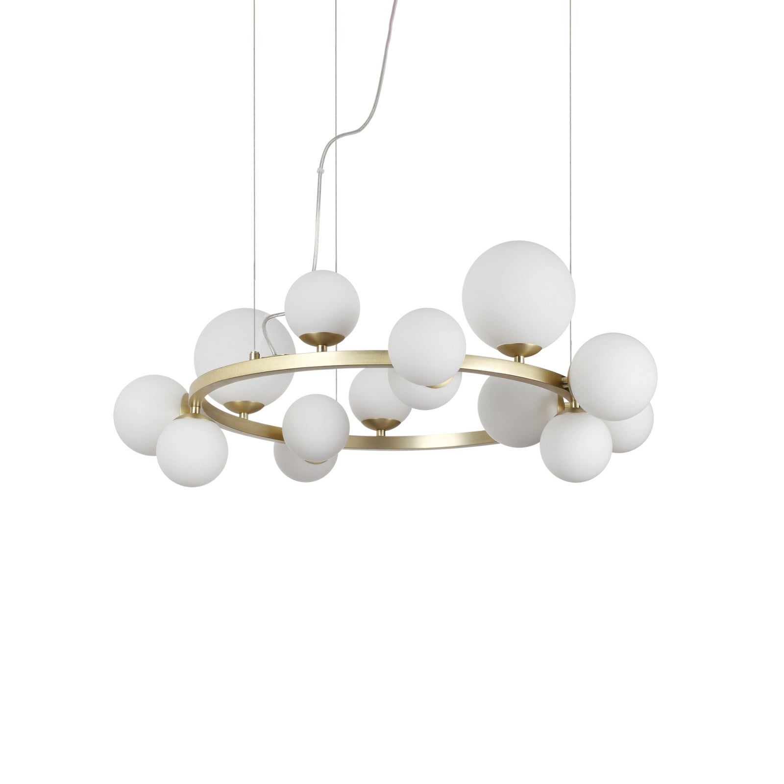 Ideal Lux Perlage viseći mesing/bijela 14 flg Ø 85 cm