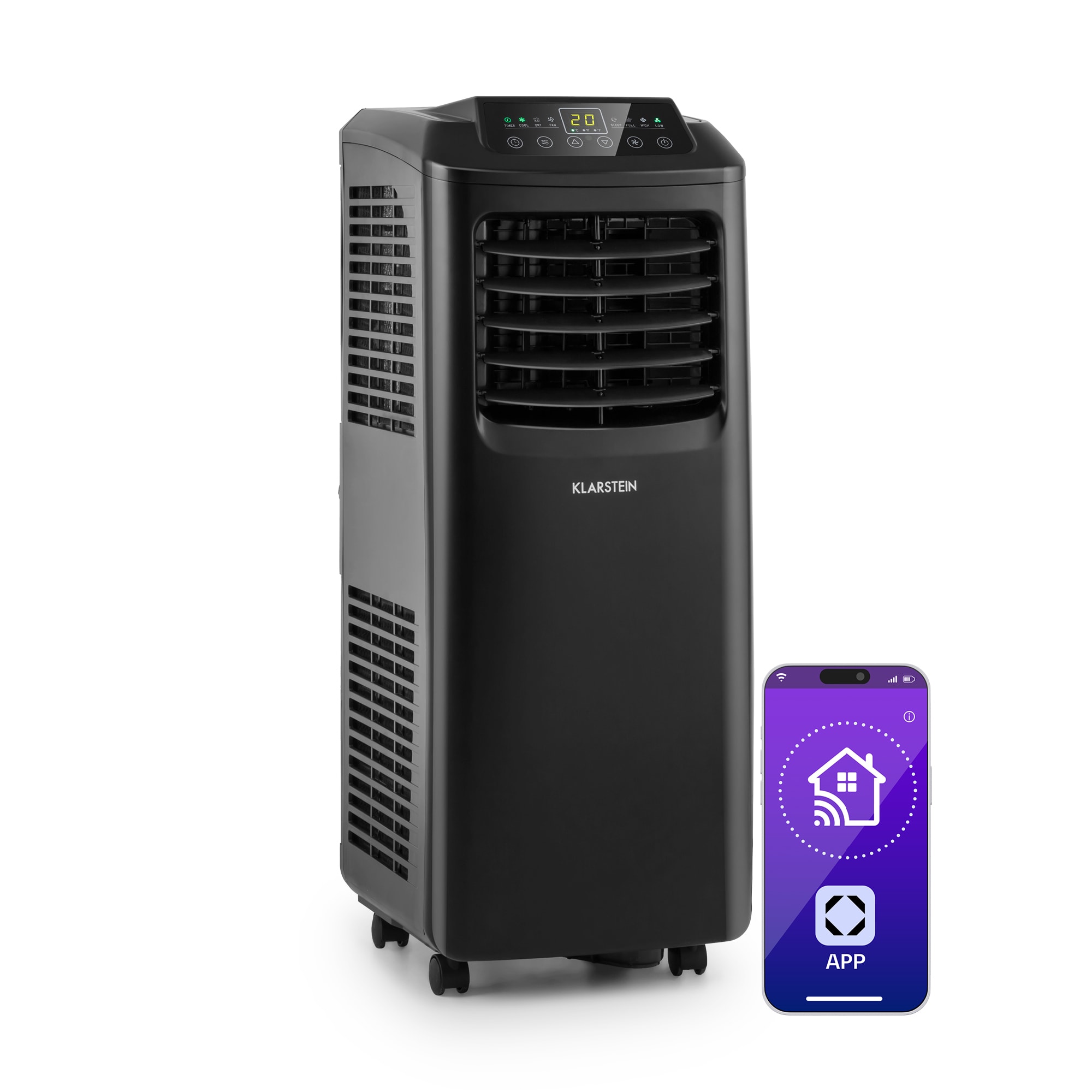 Klarstein Pure Blizzard Smart 9k, prijenosna klima, 9000 BTU / 2,6 kW, energetski razred A, daljinski upravljač