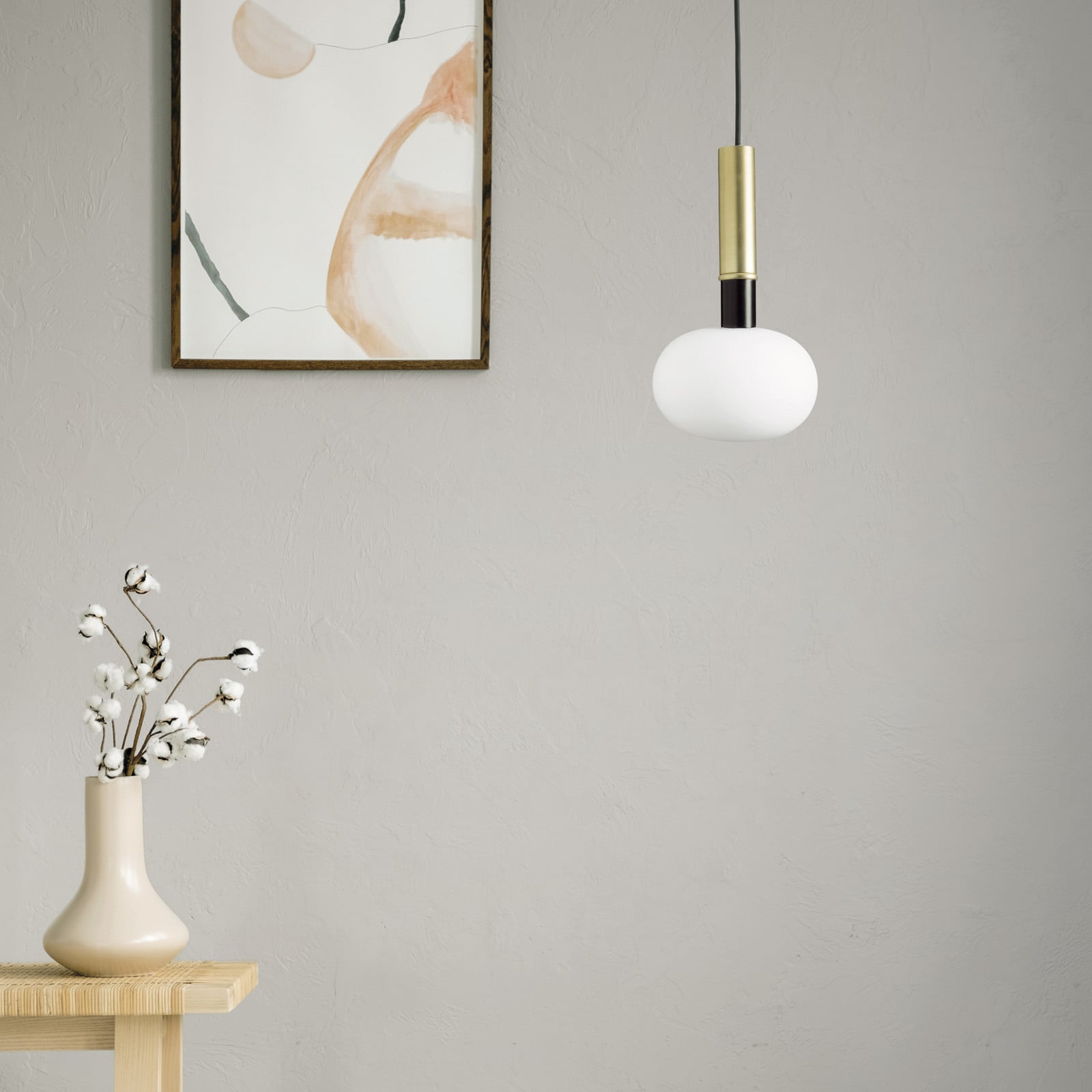 Viseća lampa Mose, 1 žarulja, visina 25 cm, zlatna