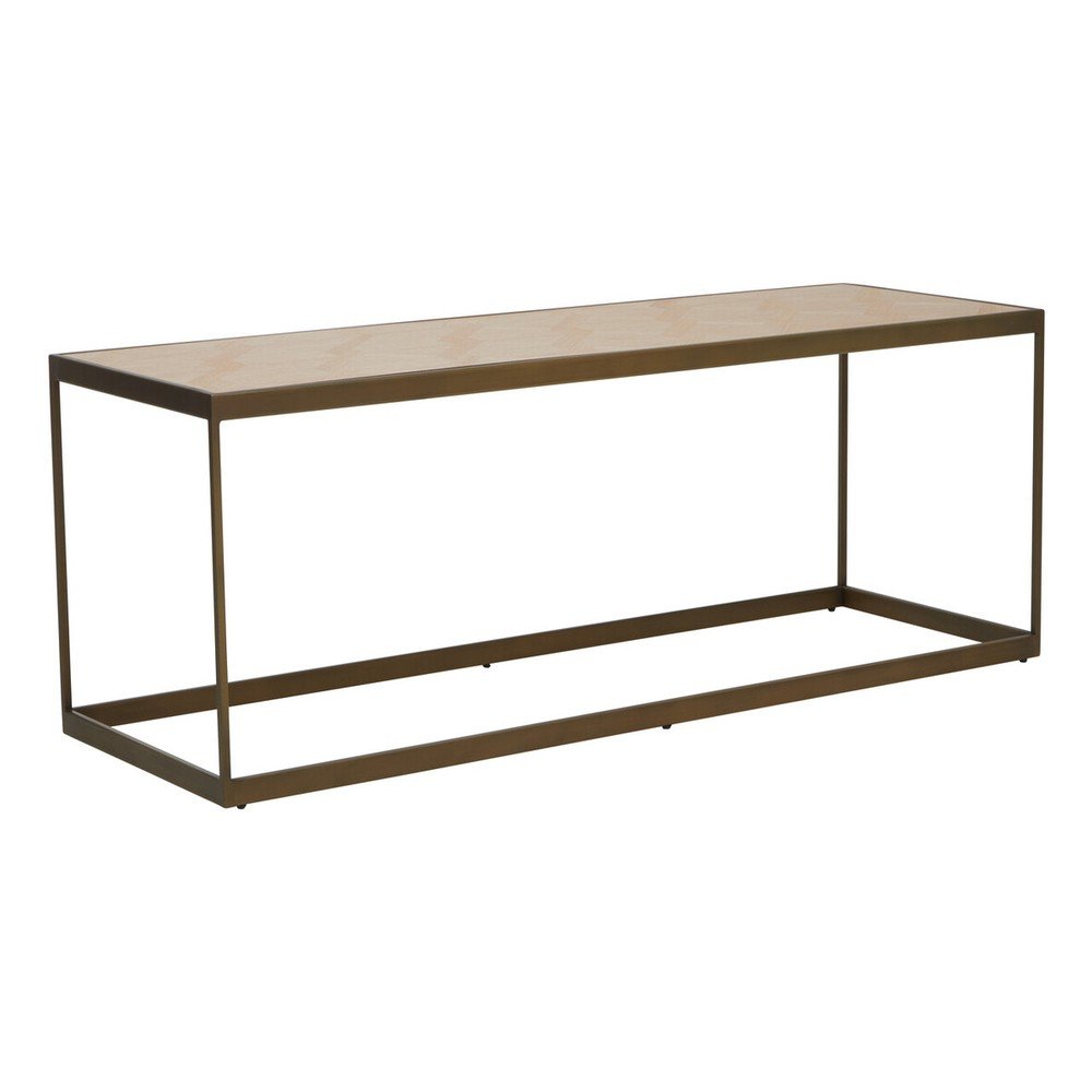 Smeđi/u prirodnoj boji stolić za kavu s pločom stola u dekoru hrasta 40x120 cm Grenoble – Premier Housewares