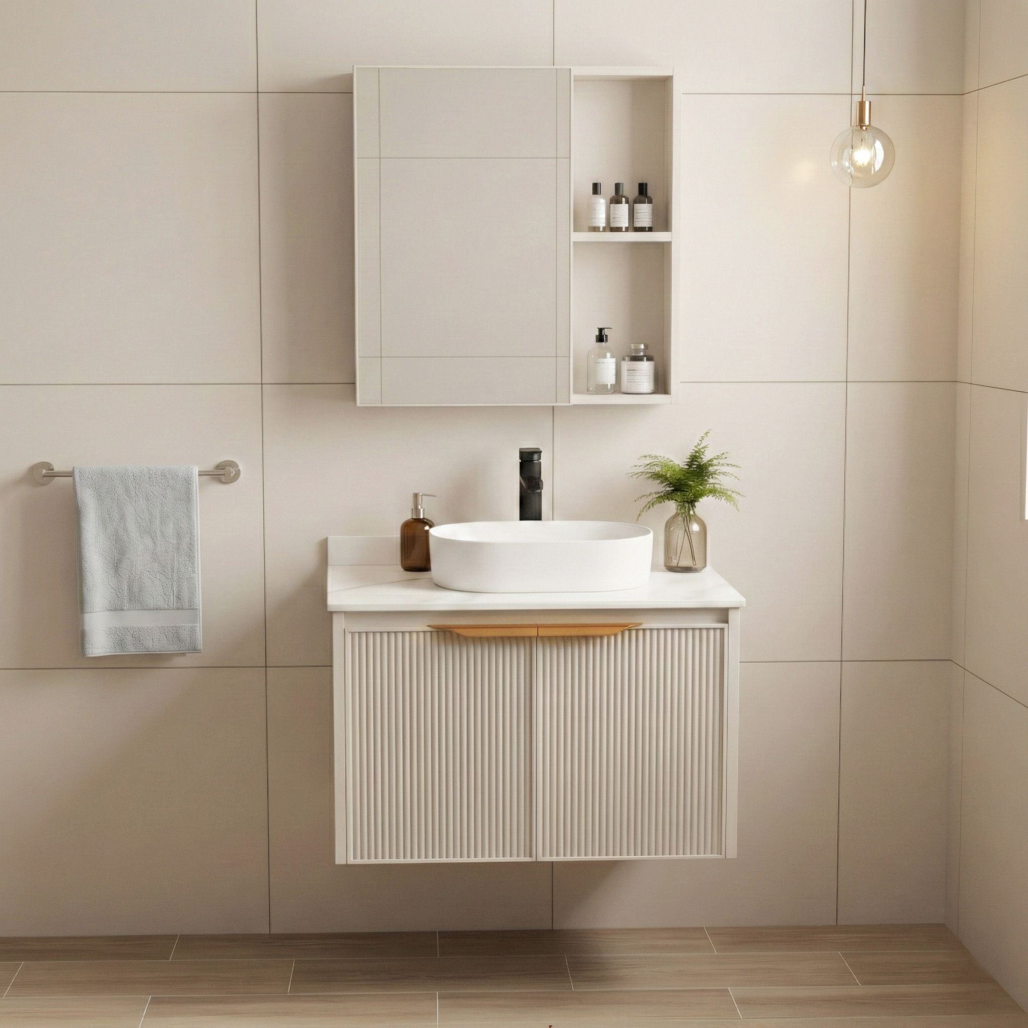Komplet kupaonskog namještaja s pločom Marti 60cm Beige