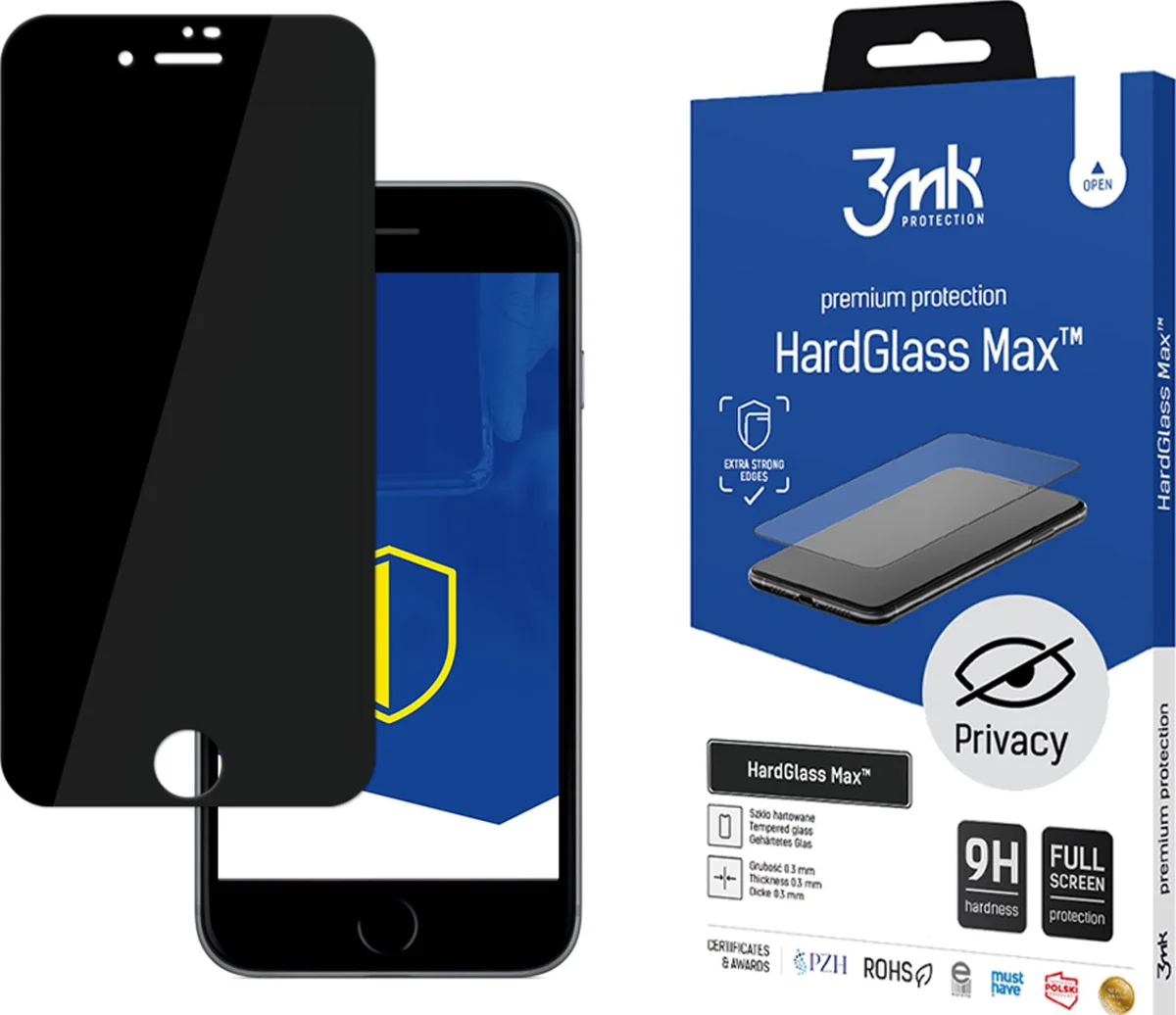Zaštitno staklo 3MK Glass Max Privacy iPhone 8 black, FullScreen Glass Privacy 