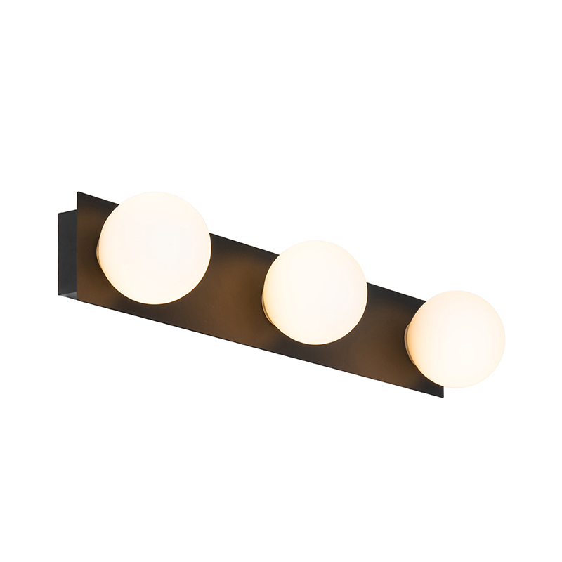 Moderna zidna svjetiljka crna 48 cm IP44 3-svjetla - Cederic