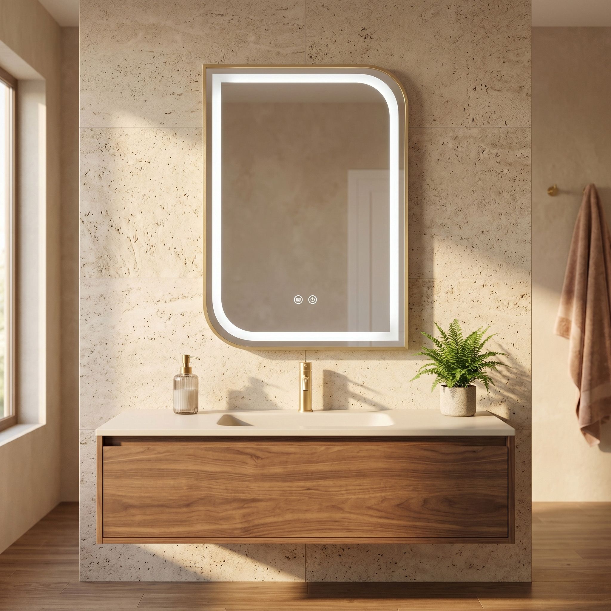 Ogledalo LED ZONE 80X60 GOLD BRUSH