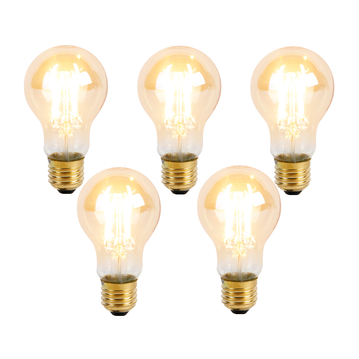 Set od 5 E27 3-stupanjskih prigušivih LED žarulja A60 Goldline 5W 530lm 2200K