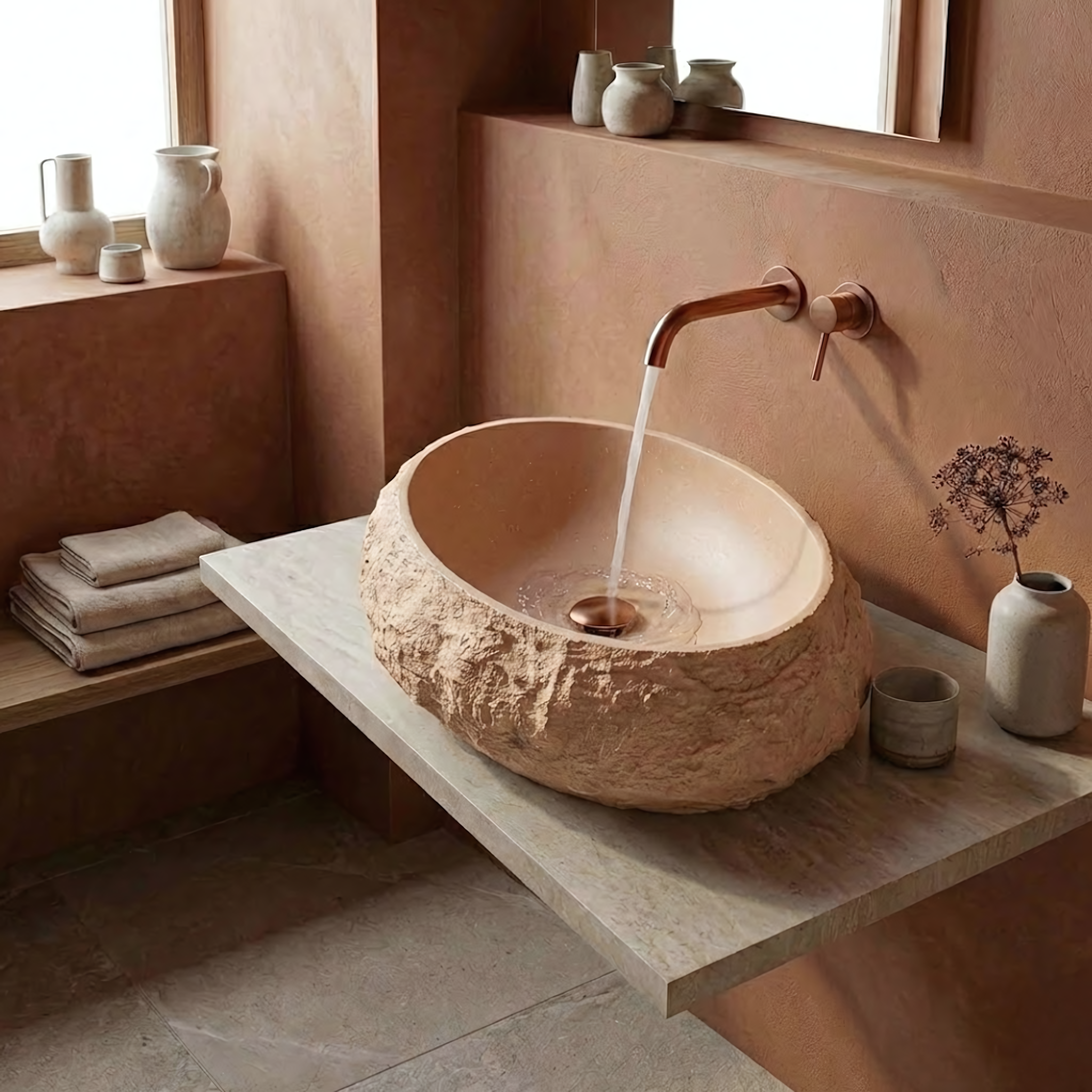 Nadgradni umivaonik Mika Light Terracotta