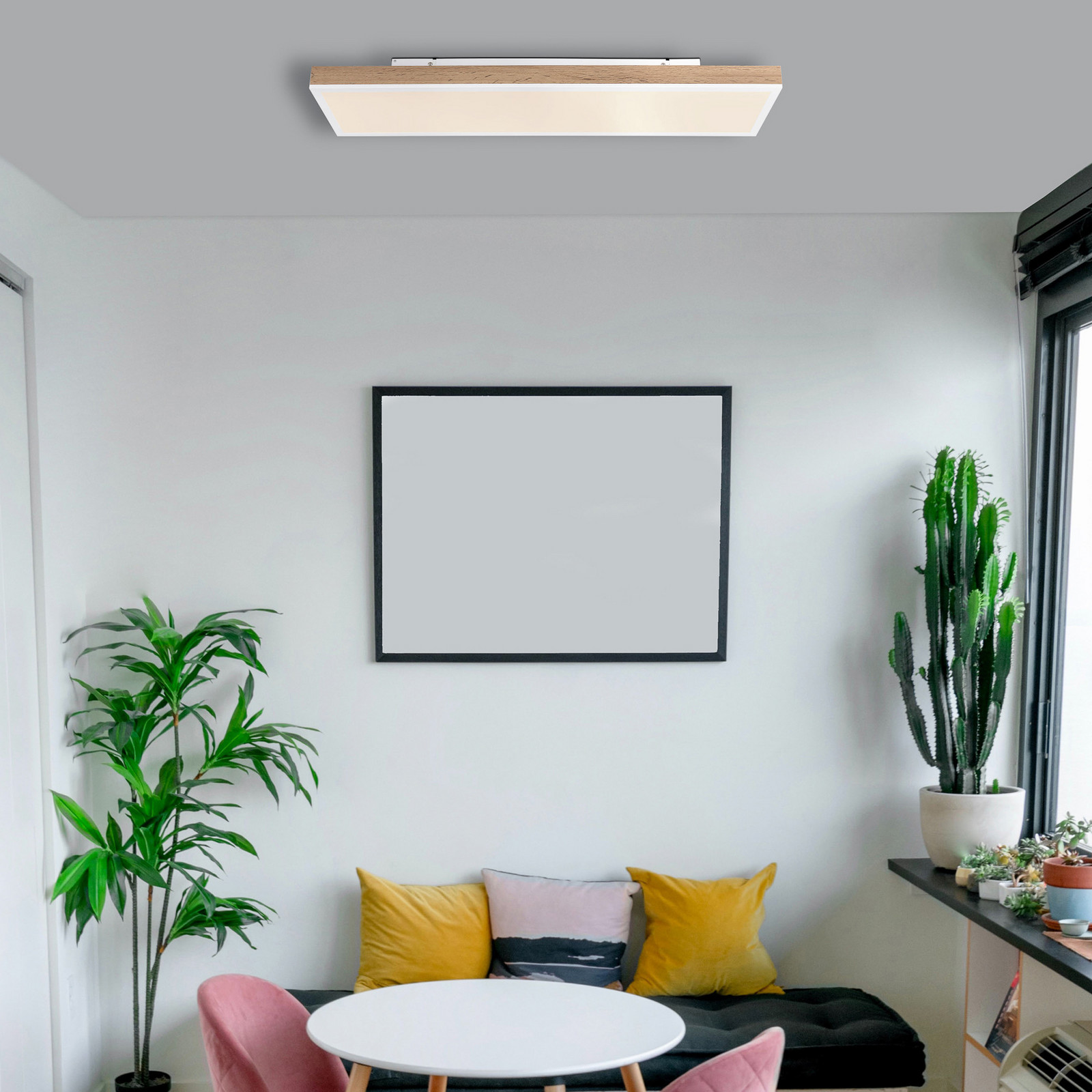 Doro LED stropna lampa, dužina 80 cm, tamno drvo, drvo, CCT