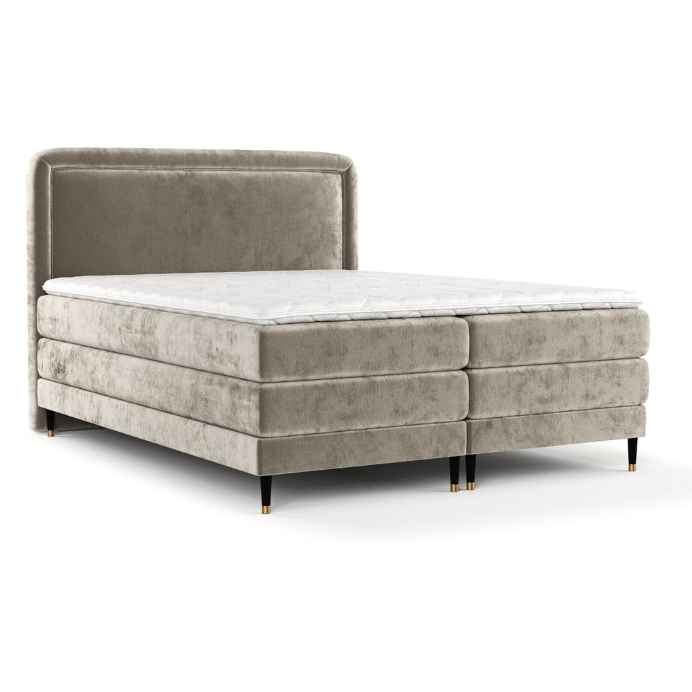 Svjetlo smeđi boxspring krevet 140x200 cm Dove – Maison de Rêve