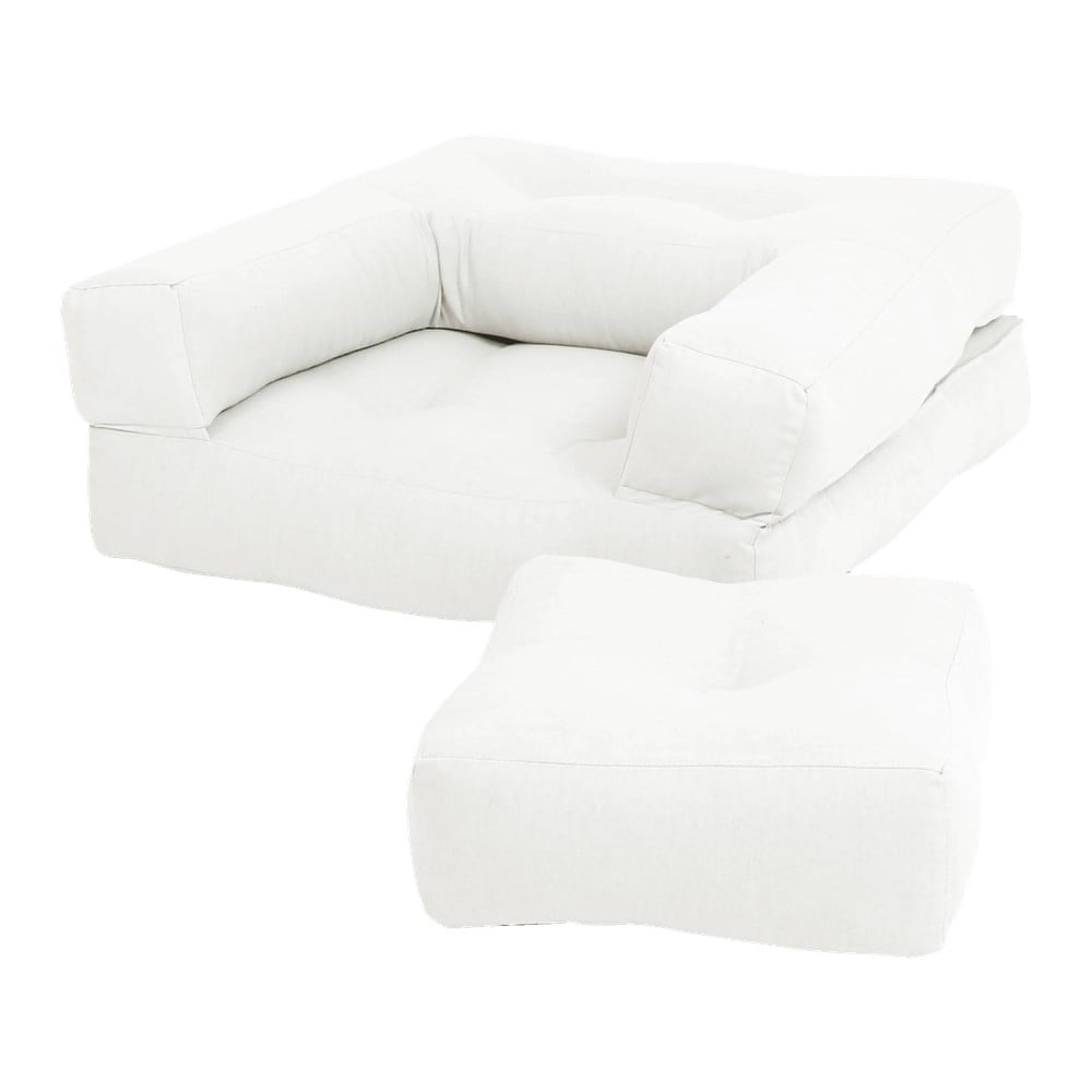 Dječja sklopiva stolica s tabureom Karup Design Mini Cube Creamy