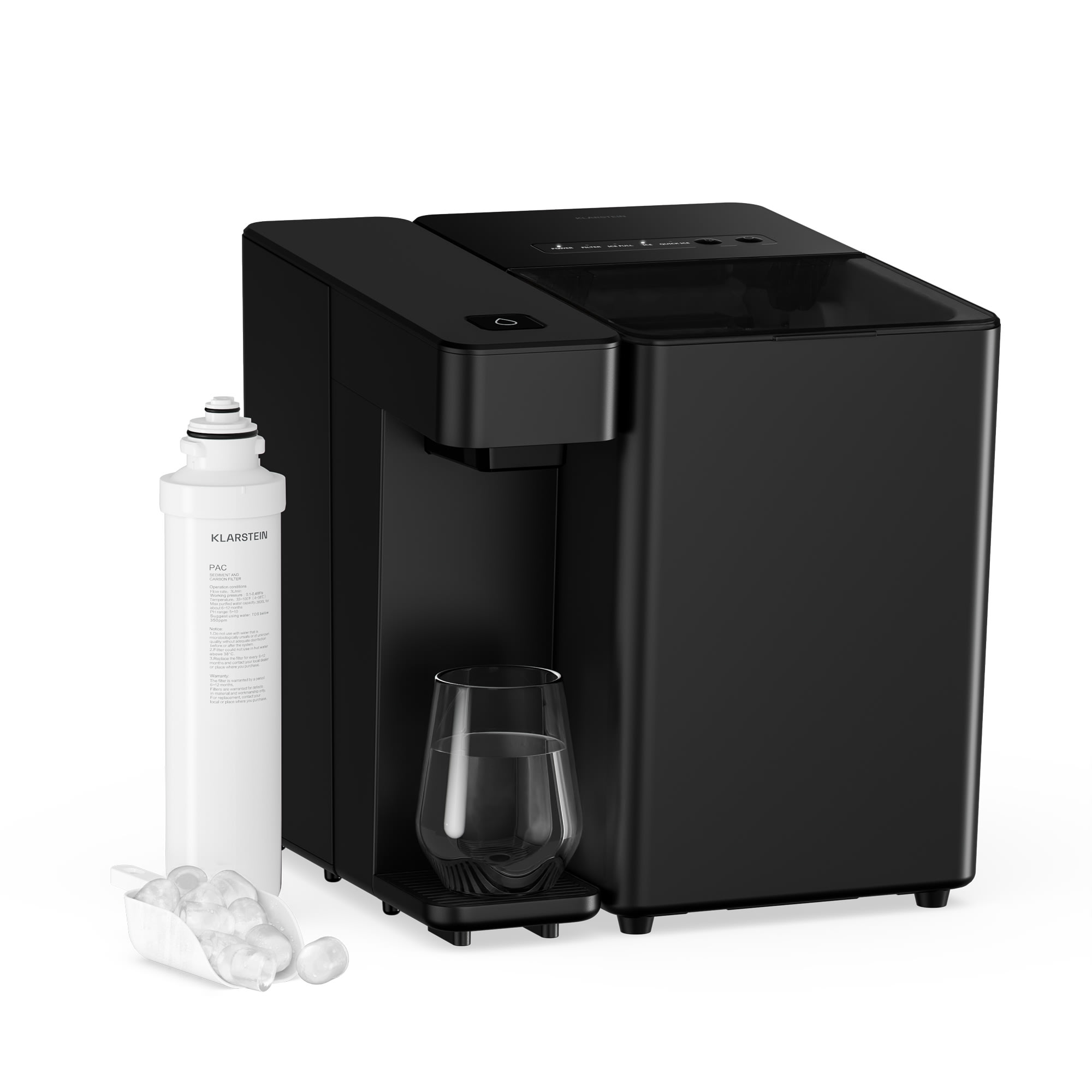 Klarstein Velaire točionik vode i leda | 3600 l | PAC filter | 160 W | Dodirna upravljačka ploča