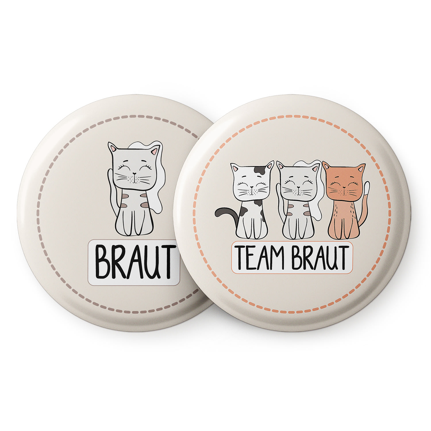 Spielehelden Značke mačić Djevojčino zbogom slobode 12 bedževa 5,6 cm ekstra velikih Poklon za djevojački oproštaj od slobode