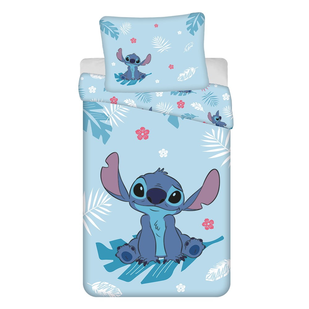 Plava pamučna dječja posteljina za krevet za jednu osobu 140x200 cm Lilo and Stitch "Blue"  – Jerry Fabrics