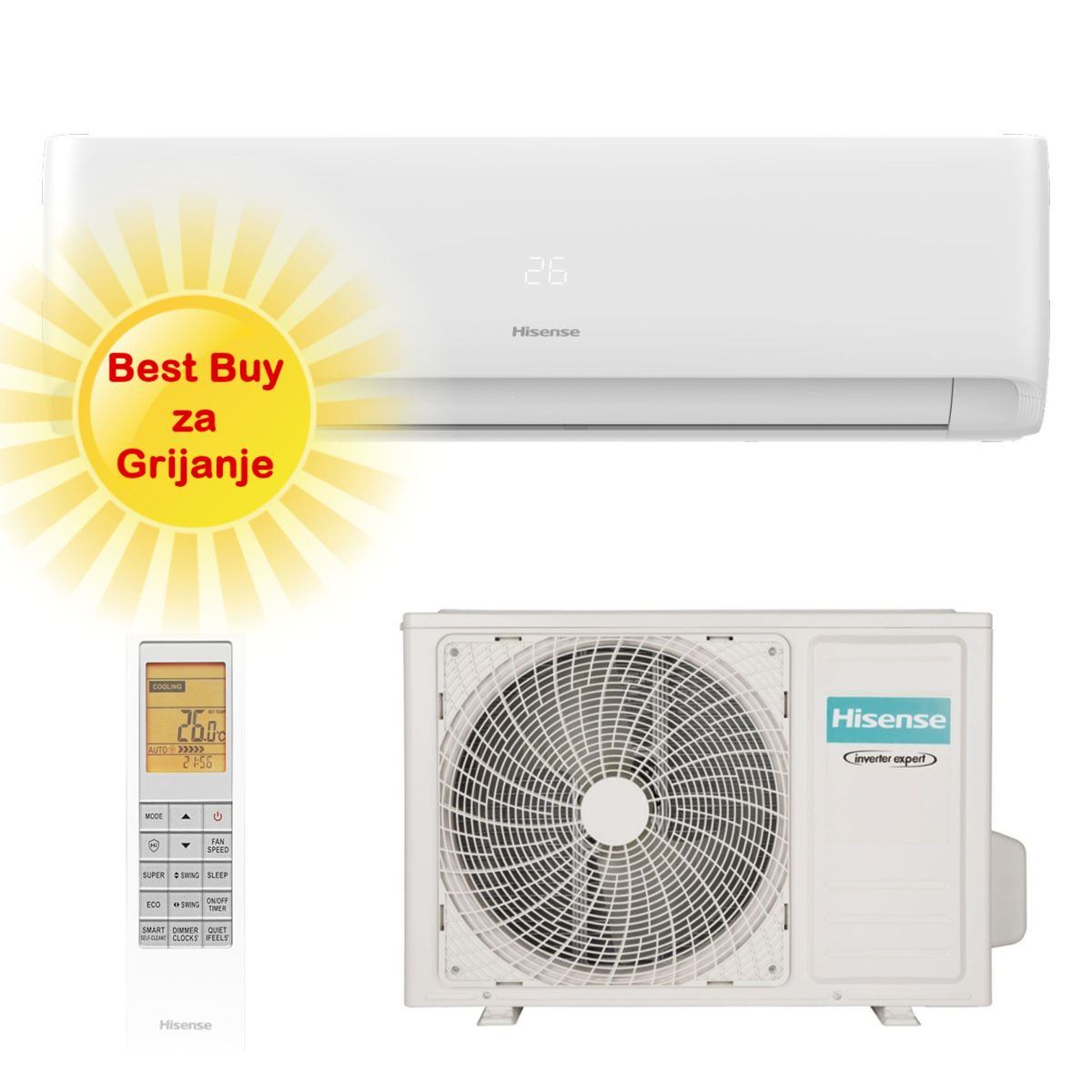 Hisense Klima Uređaj 3,2Kw Kf35Mr0Bg- Optimiziran Za Grijanje