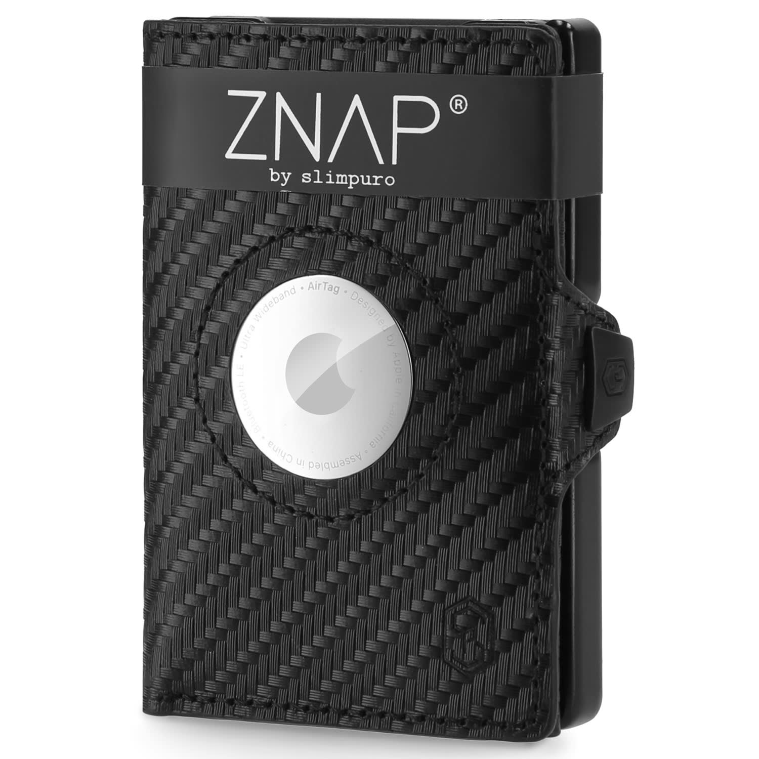 Slimpuro ZNAP Airtag novčanik, 8 kartica, pretinac za novčiće, 9 x 1,5 x 6 cm (Š x V x D), RFID zaštita