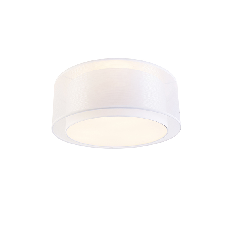 Moderna stropna svjetiljka bijela 50 cm 3-svjetla - Drum Duo