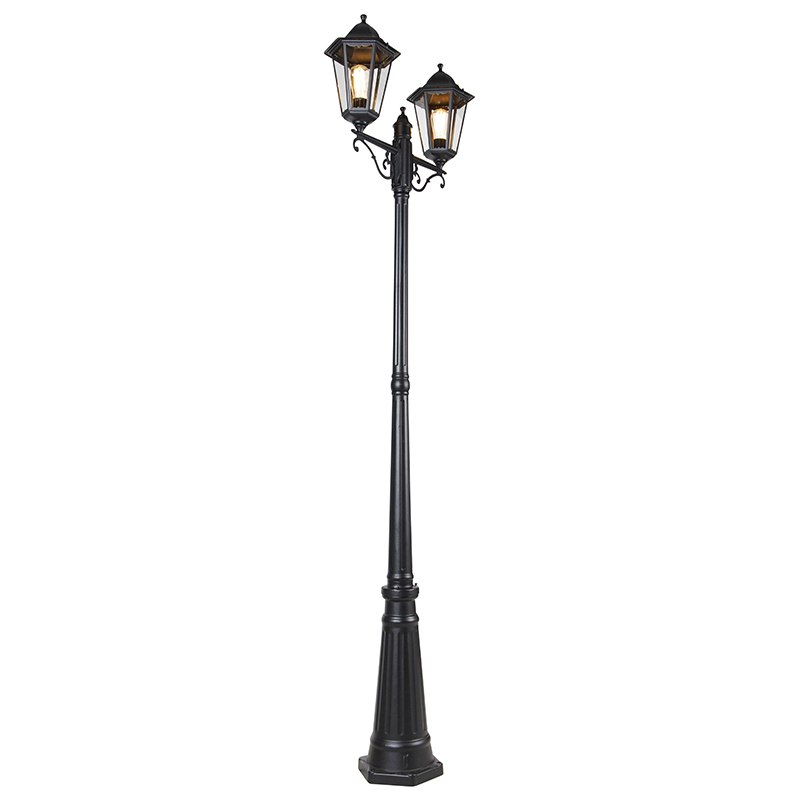 Crna vanjska lampa 220 cm 2-svjetla IP44 - Havana