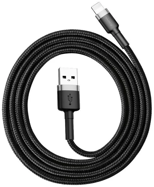 Kabel Baseus Cafule USB Lightning Cable 1,5A 2m (Gray+Black) (6953156275010)