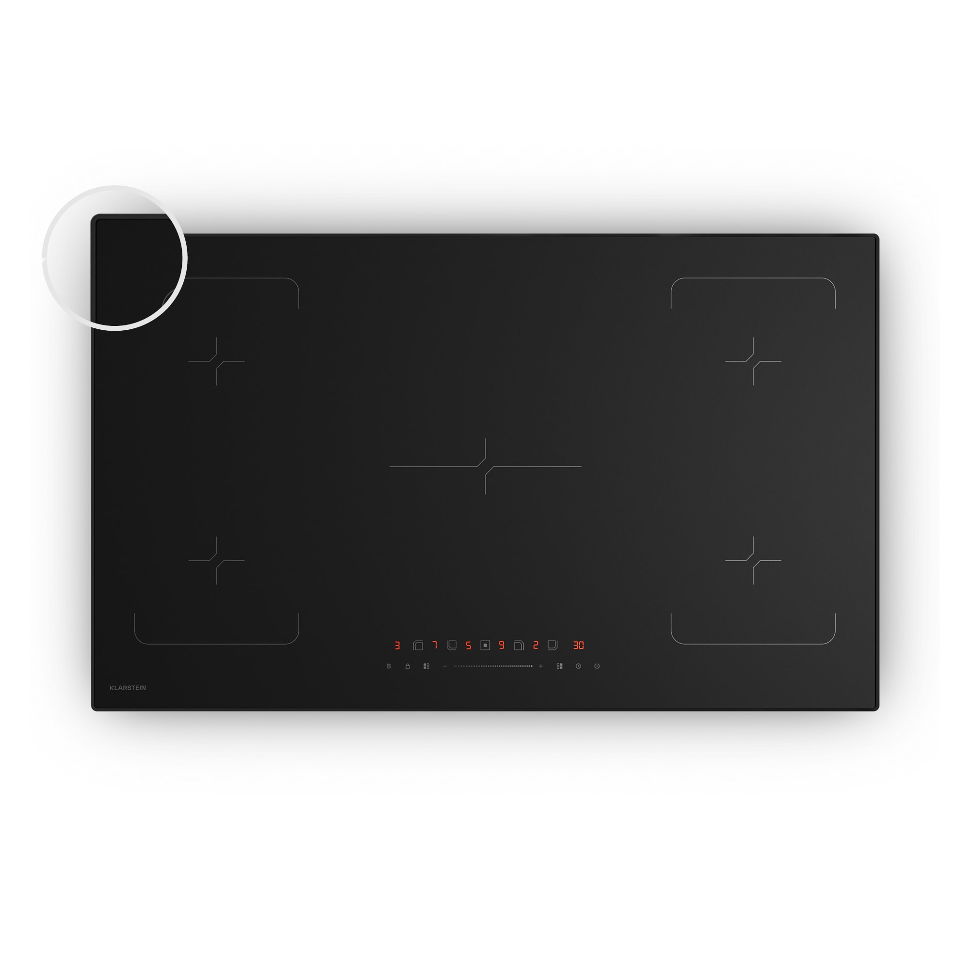 Klarstein Velaire indukcijska ploča za kuhanje, elegantna, minimalistička, snažna, 5 zona za kuhanje, 7200 W, 90 cm