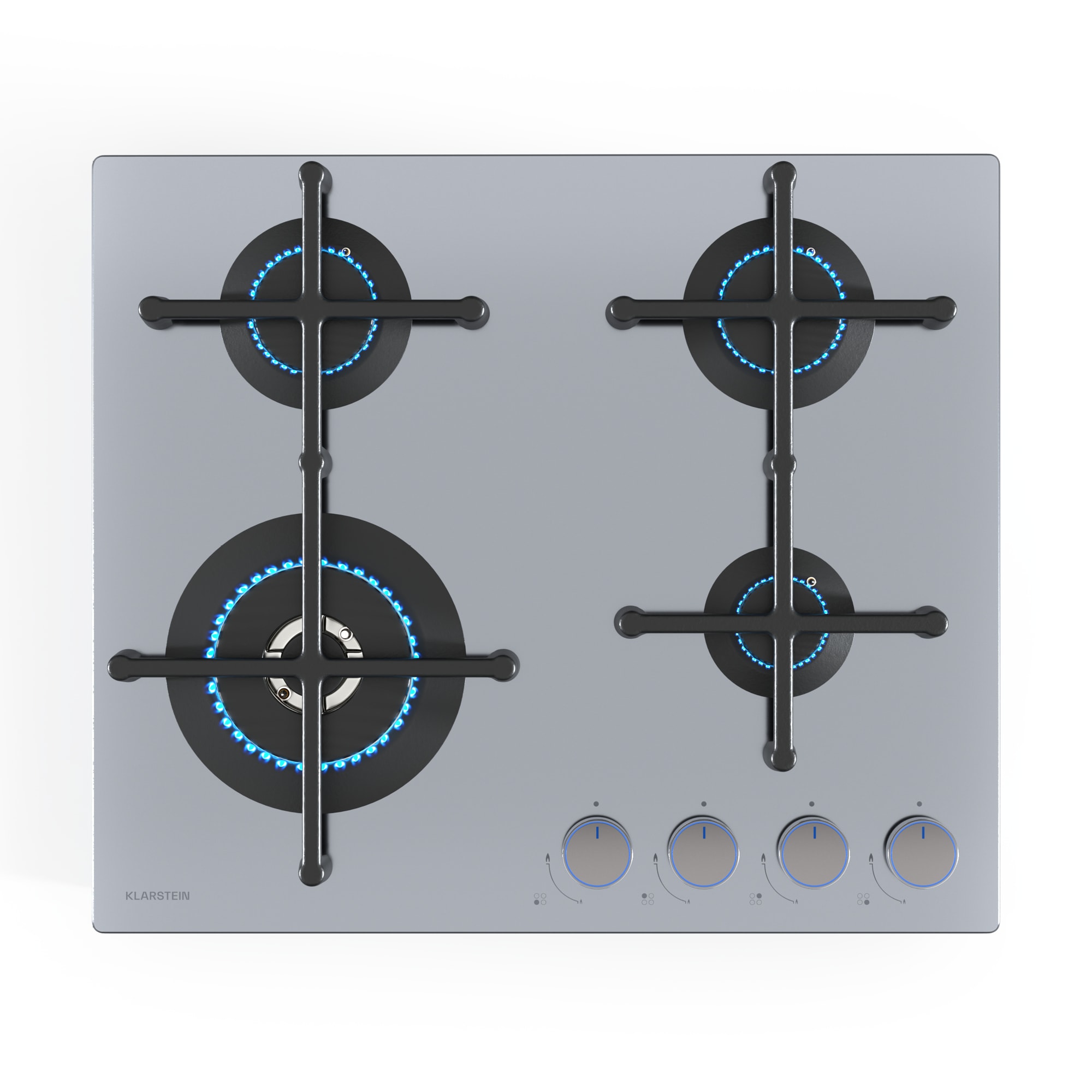 Klarstein Illuminosa 4 plinska ploča za kuhanje 4 plamenika Sabaf plamenik od nehrđajućeg čelika
