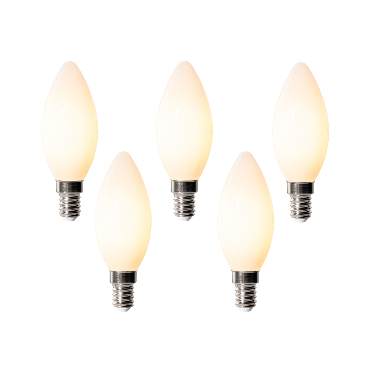 Set od 5 E14 prigušivih LED žarulja B35 opal 4W 400 lm 2200K